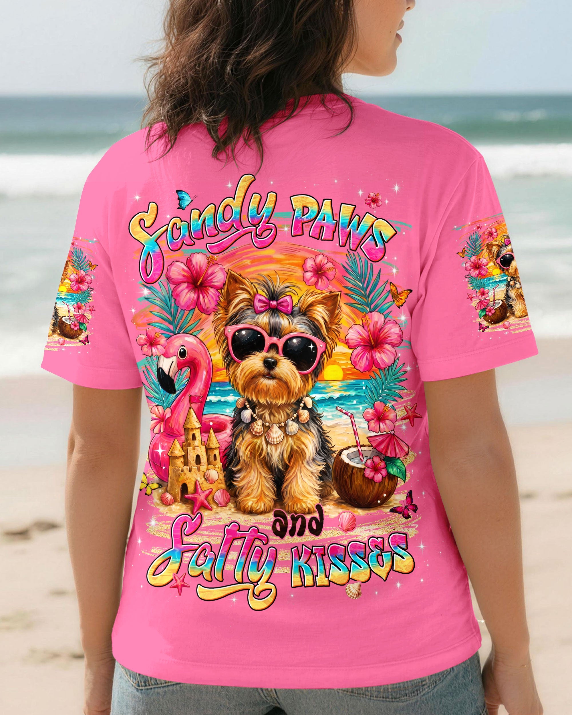 SANDY PAWS AND SALTY KISSES YORKSHIRE TERRIER DOG ALL OVER PRINT - TYLN2605261