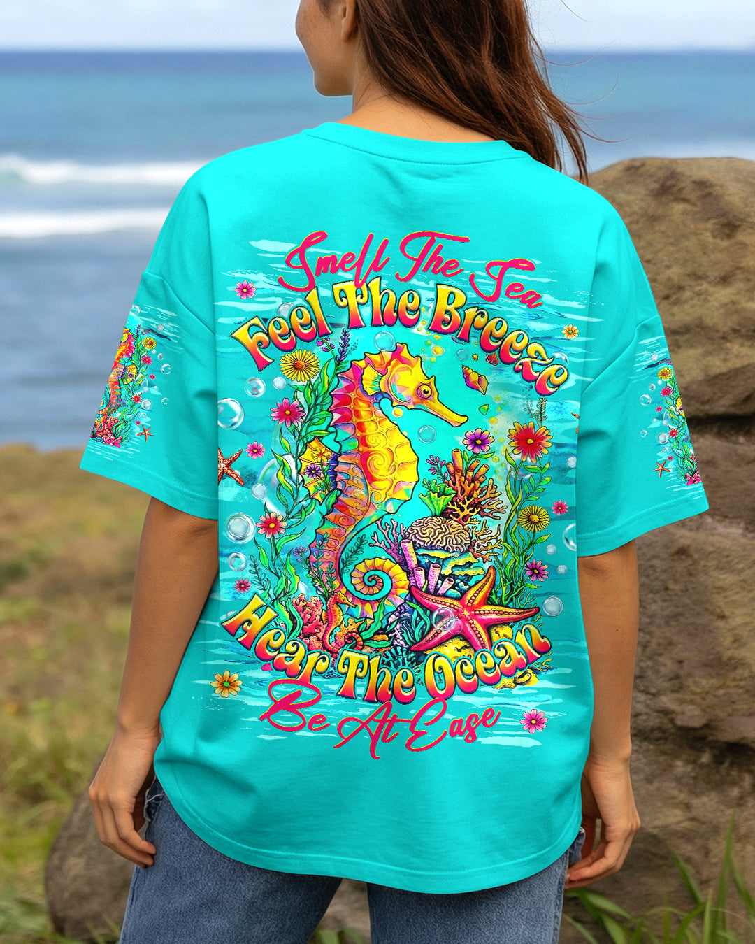 SMELL THE SEA FEEL THE BREEZE SEAHORSE  ALL OVER PRINT - TLHG1206262
