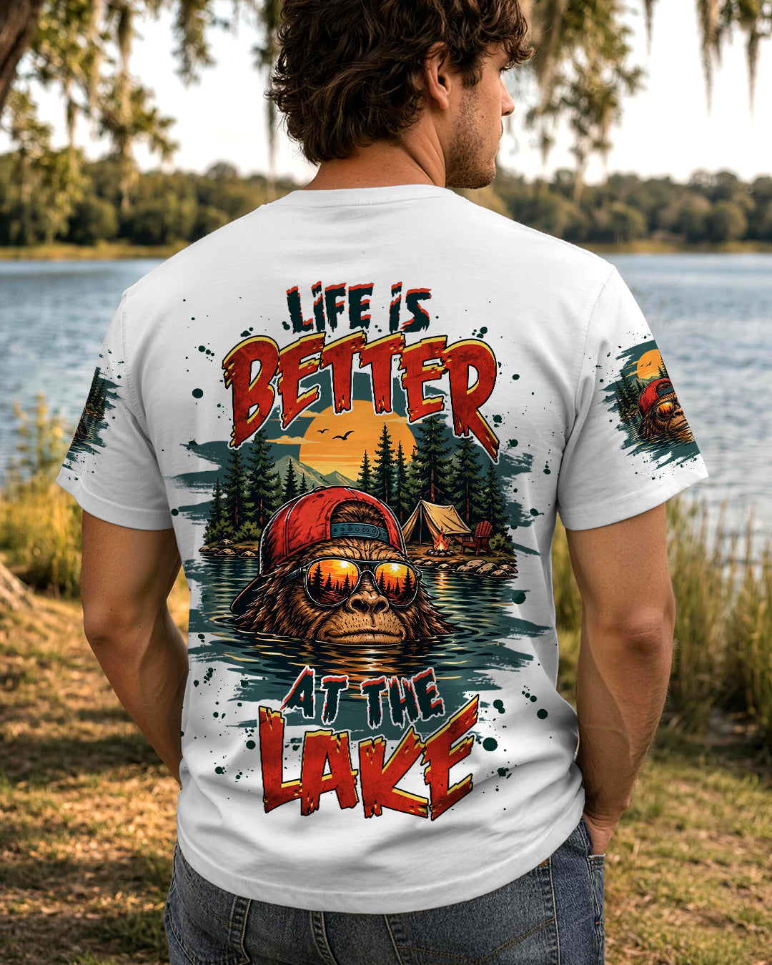 LIFE IS BETTER AT THE LAKE BIGFOOT ALL OVER PRINT   - TLHG2805263