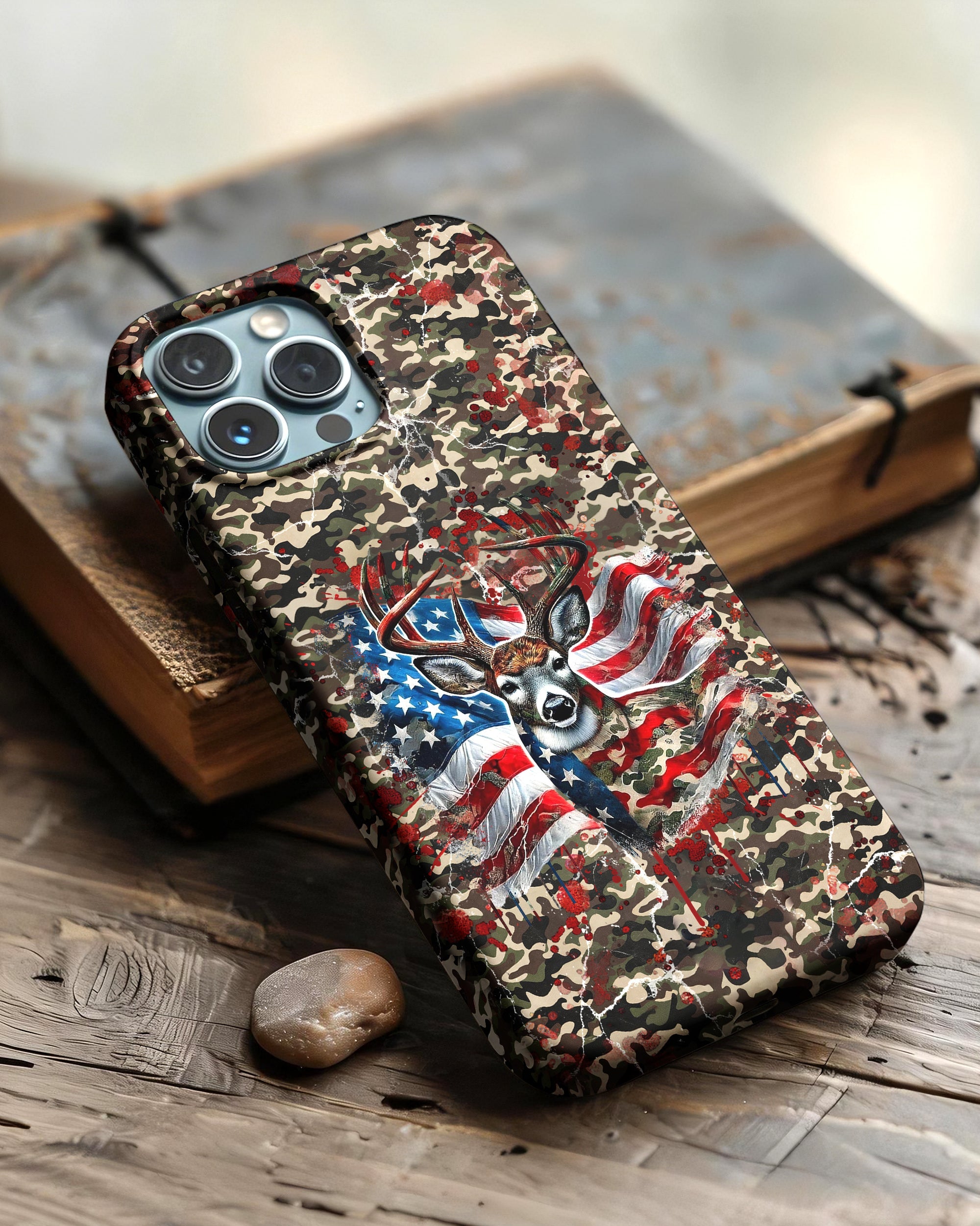 STARS AND STRIPES DEER HUNTING PHONE CASE - TLHG1905264