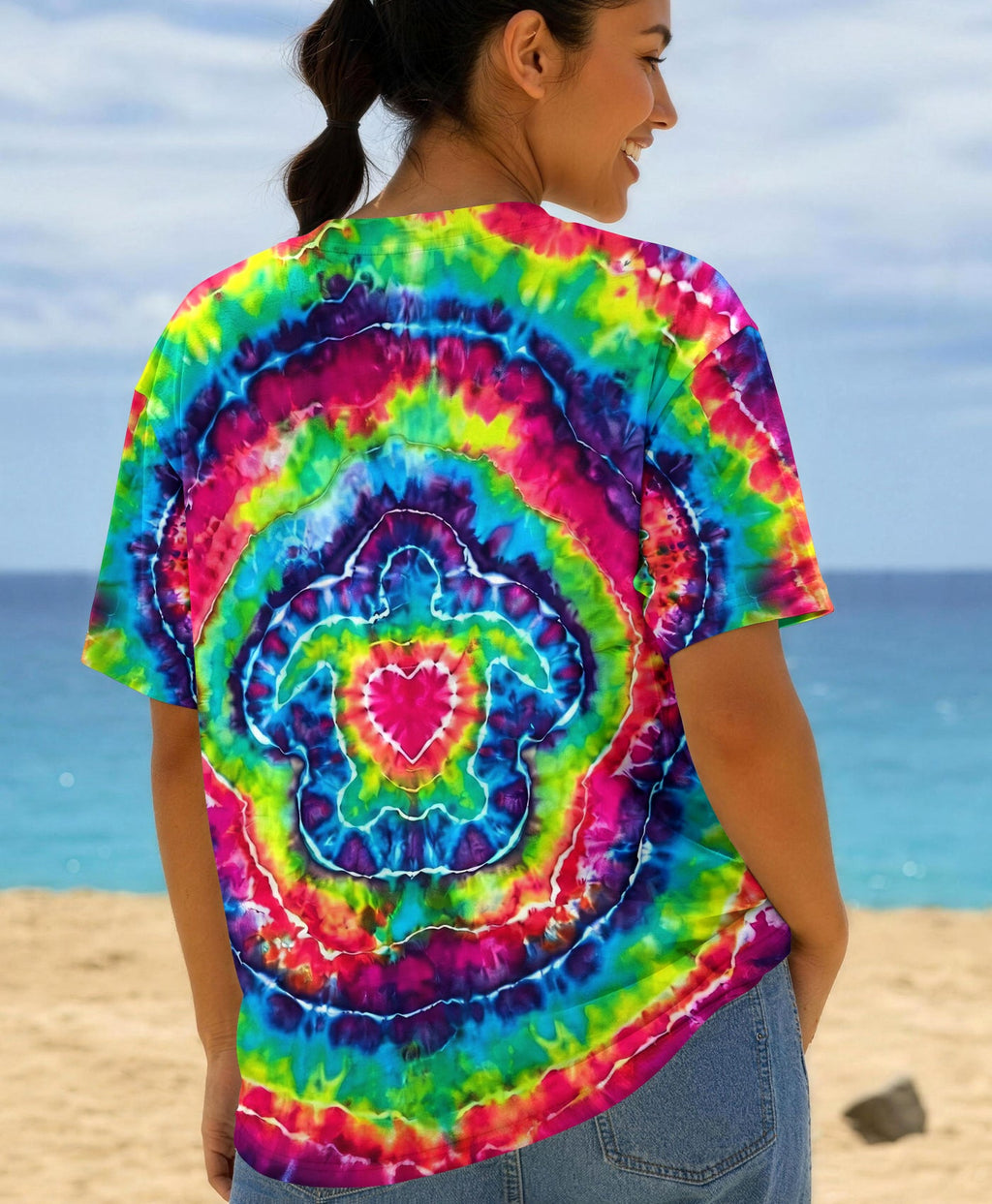 SEA TURTLE COLORFUL SWIRL ALL OVER PRINT - TLHG2606265