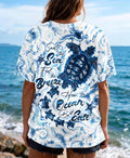 SMELL THE SEA FEEL THE BREEZE TURTLE ART ALL OVER PRINT  - TLHG1906261