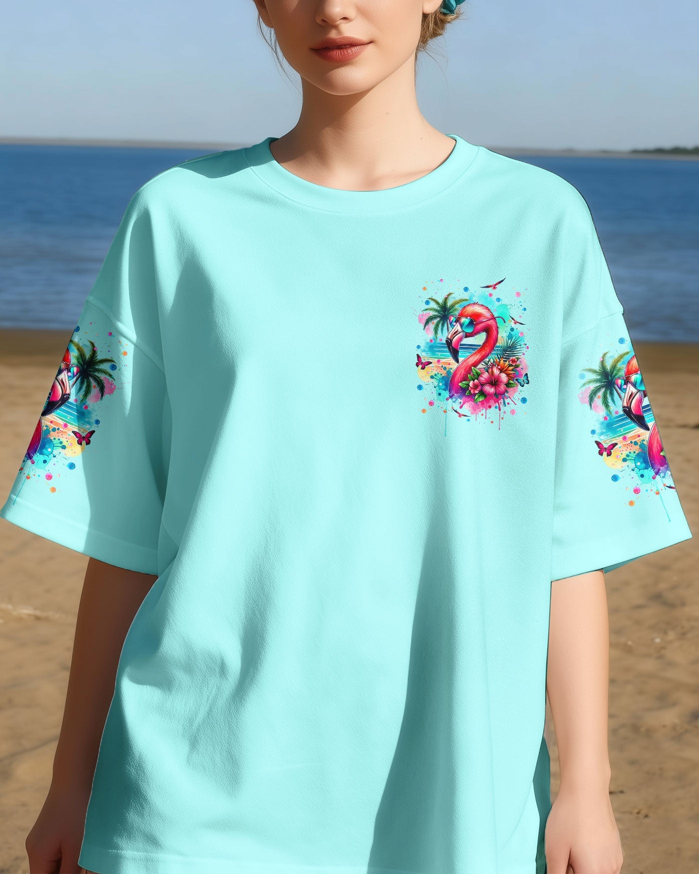RESTING BEACH FACE FLAMINGO ALL OVER PRINT - TYLN0904262
