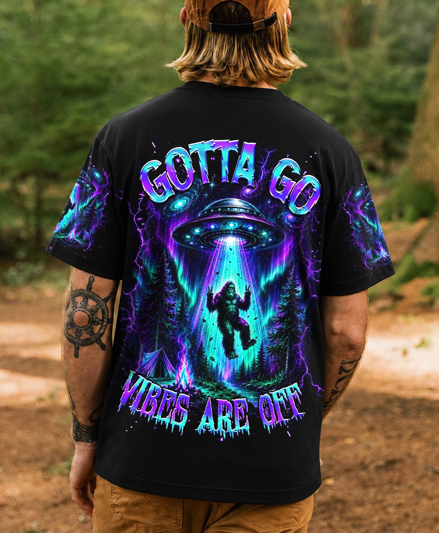GOTTA GO VIBES ARE OFF BIGFOOT AURORA ALL OVER PRINT  - TLHG2306262