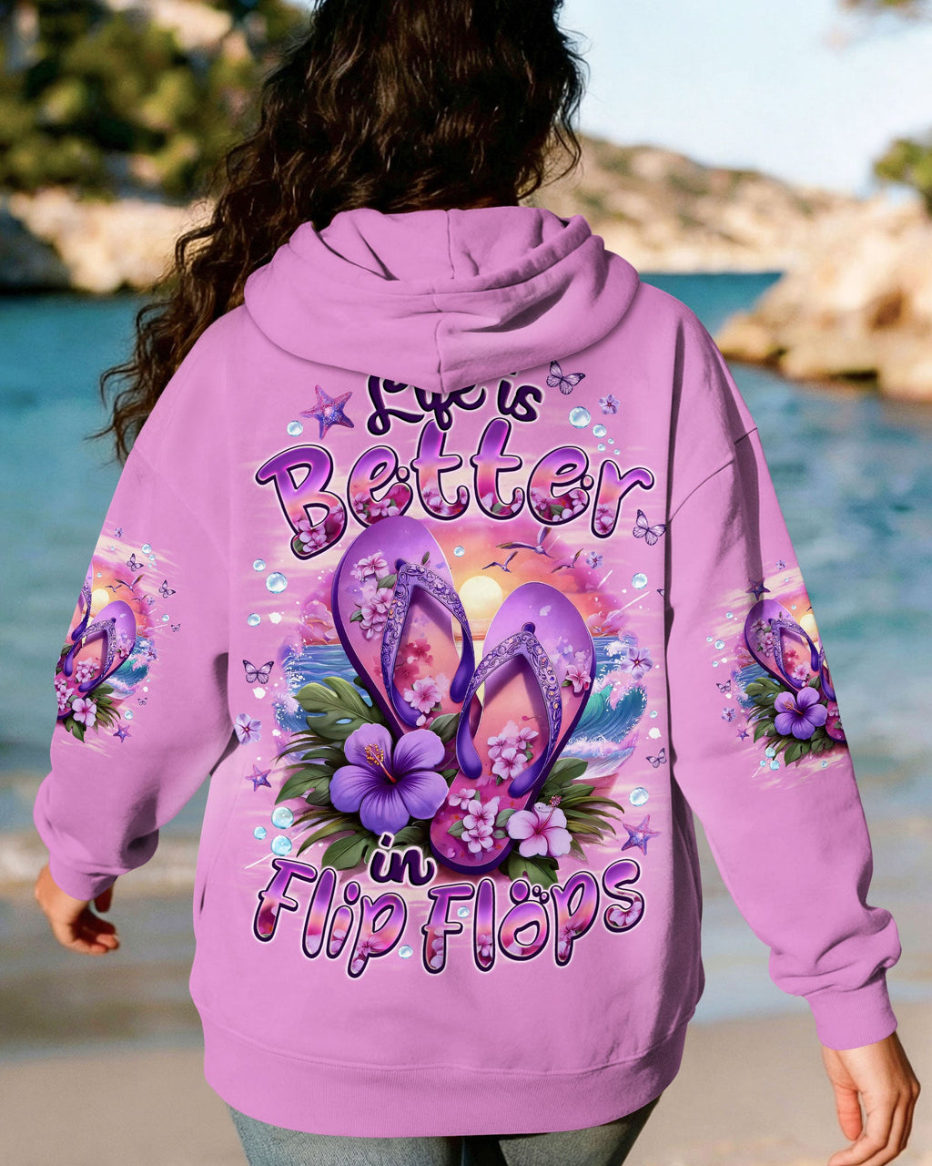 LIFE IS BETTER IN FLIP FLOPS ALL OVER PRINT - TYQY0704262