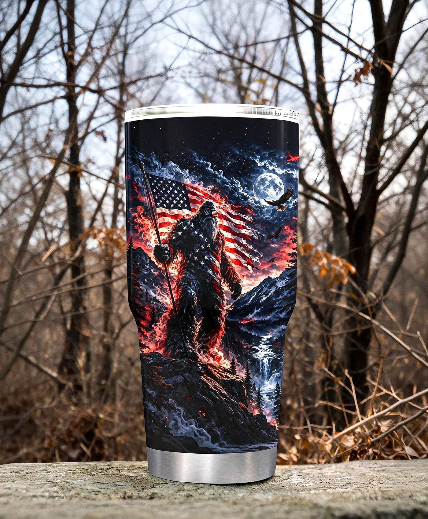 BIGFOOT WITH FLAG SMOKE TUMBLER   - TLHG0705261