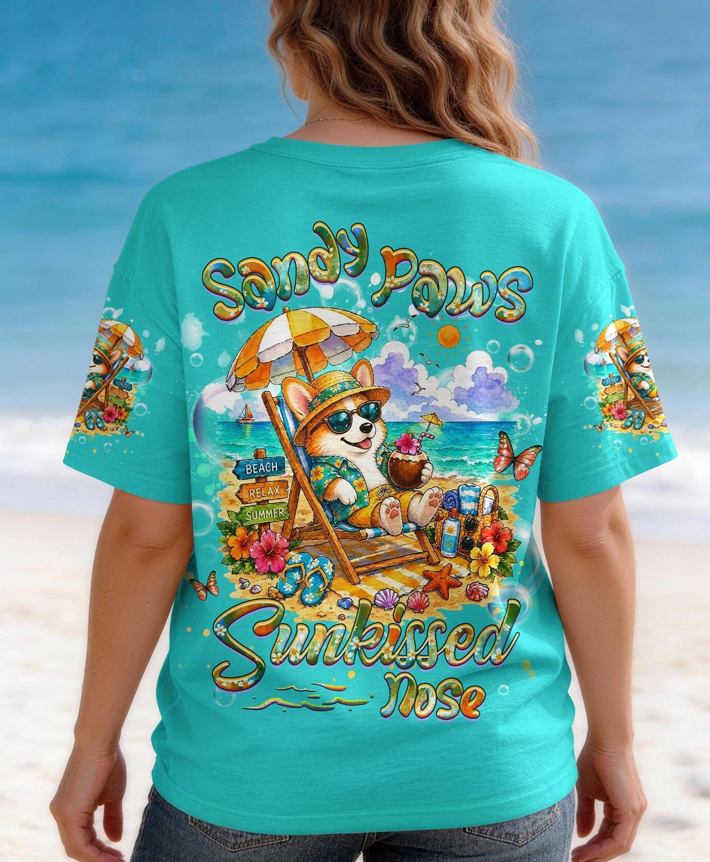 SANDY PAWS SUNKISSED NOSE CORGI DOG ALL OVER PRINT - TLHG0505261