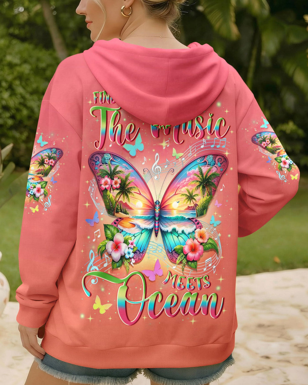 FIND ME WHERE THE MUSIC MEETS THE OCEAN BUTTERFLY ALL OVER PRINT - TYLN0704262