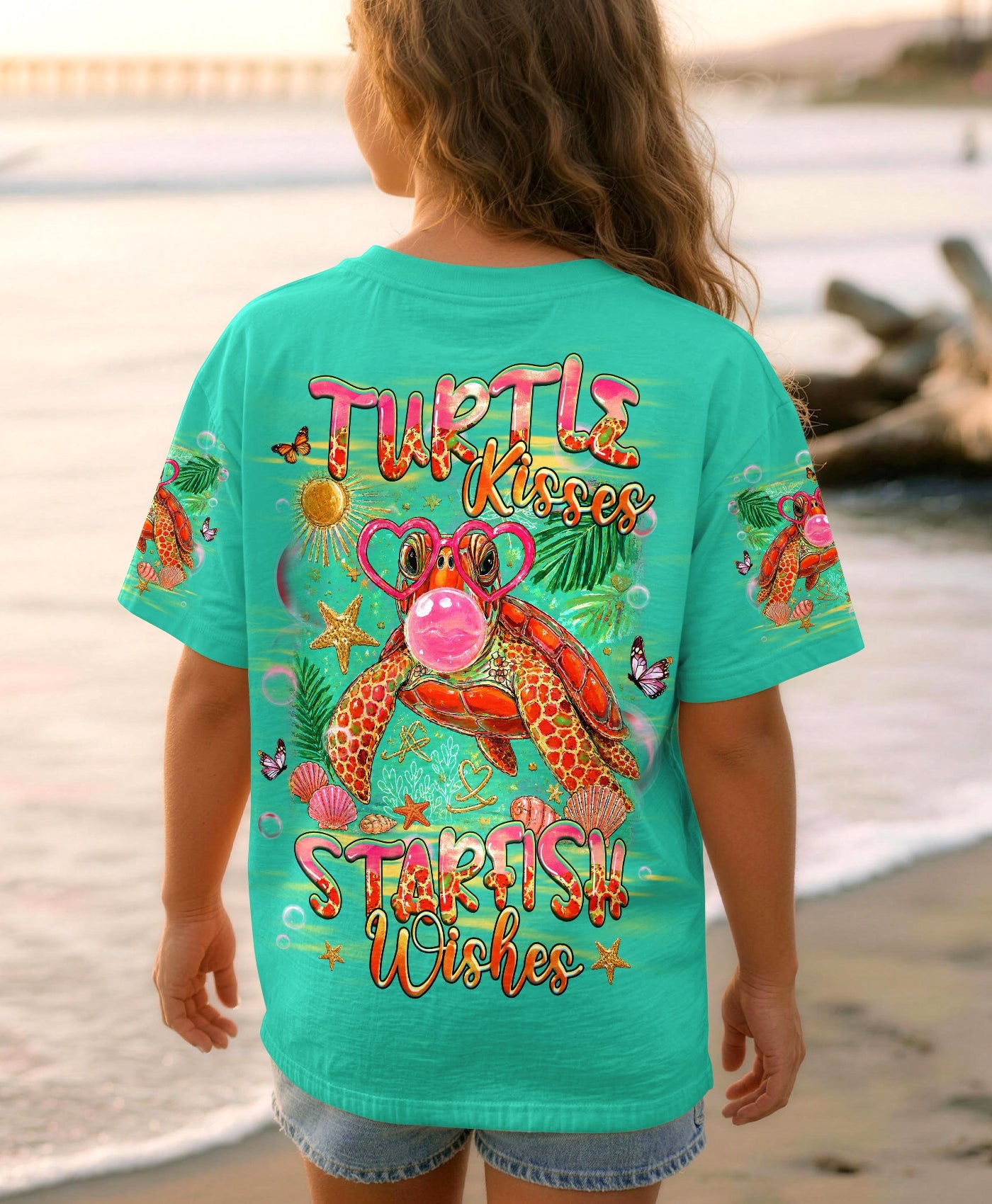 TURTLE KISSES STARFISH WISHES KIDS ALL OVER PRINT - TLHG2605261