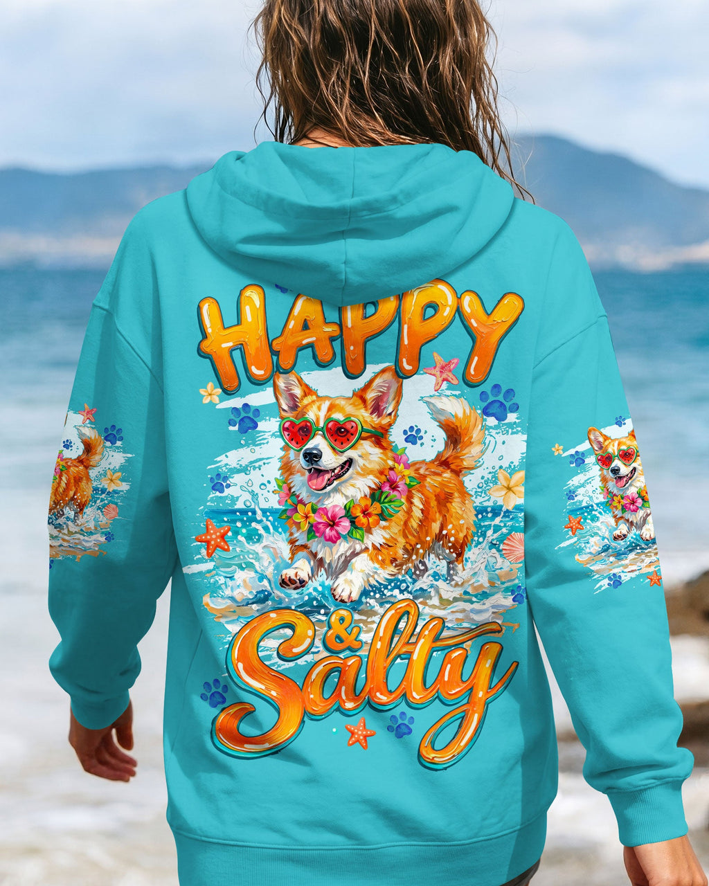 HAPPY AND SALTY CORGI DOG ALL OVER PRINT - TYQY2205261