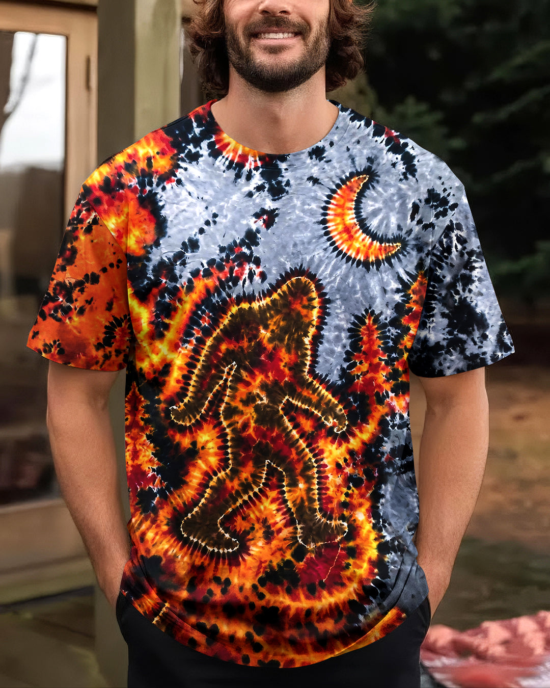 BIGFOOT IN FOREST CRESCENT MOON  ALL OVER PRINT - TLHG1505262
