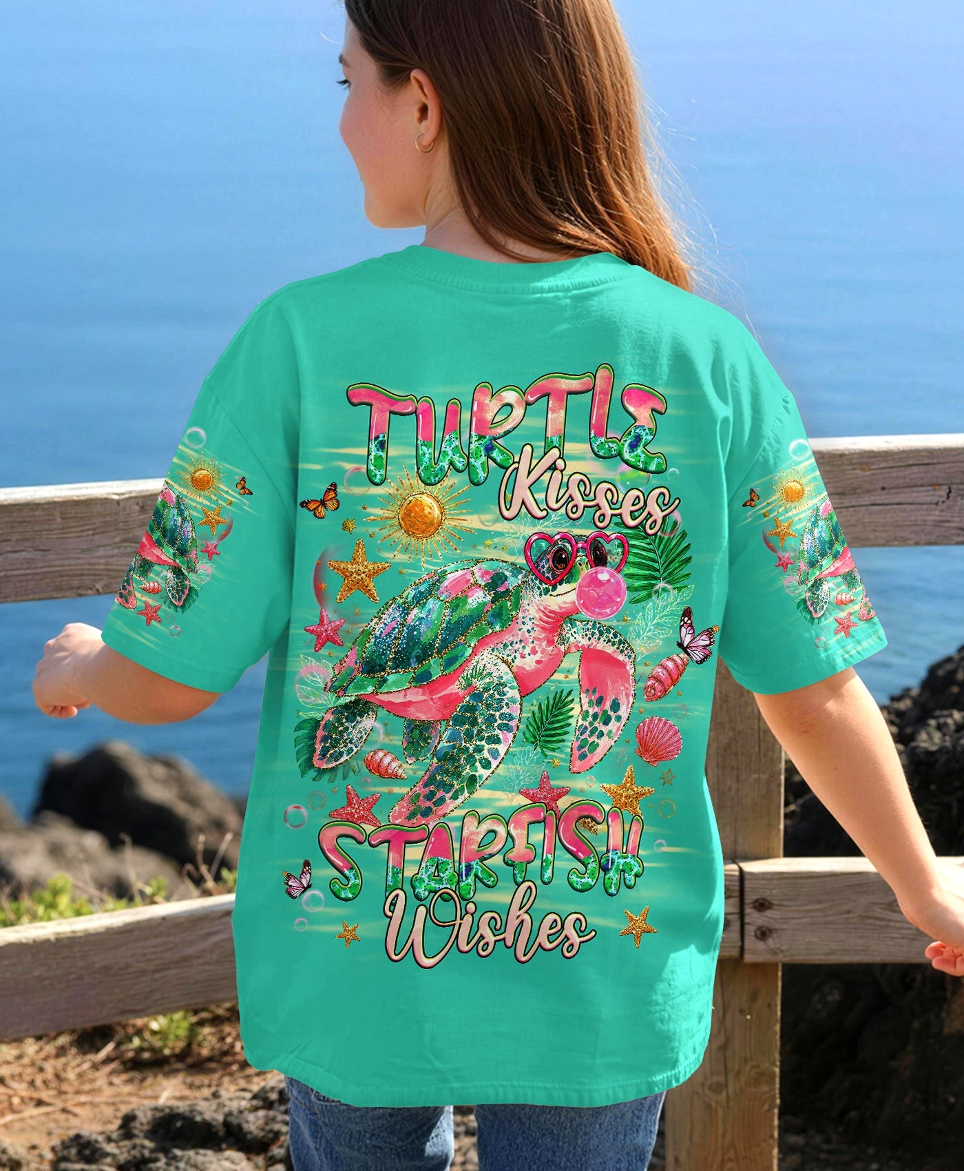 TURTLE KISSES STARFISH WISHES KIDS ALL OVER PRINT - TLHG0906261