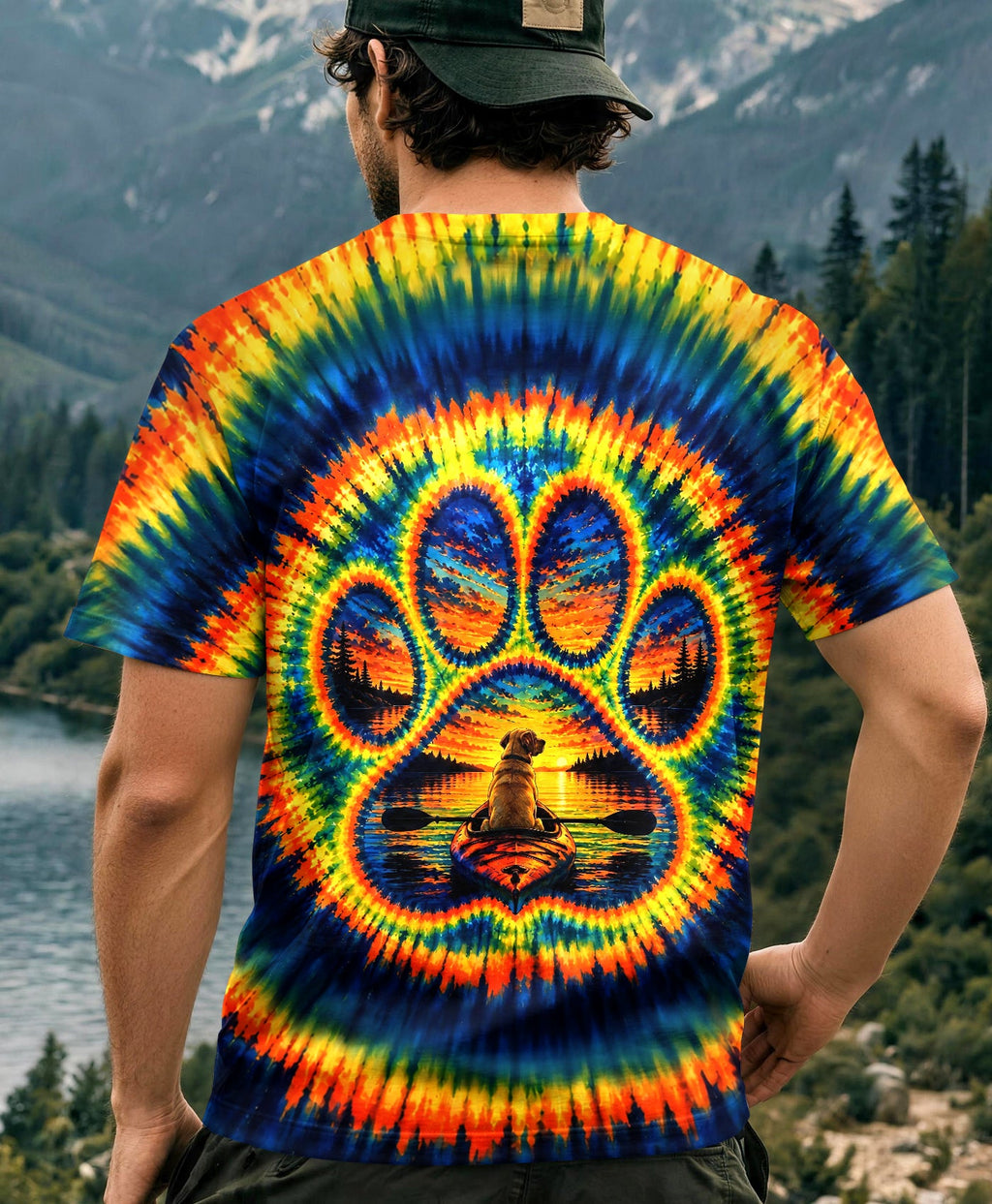 PAW PRINT DOG KAYAK BURST ALL OVER PRINT - TLHG0307262