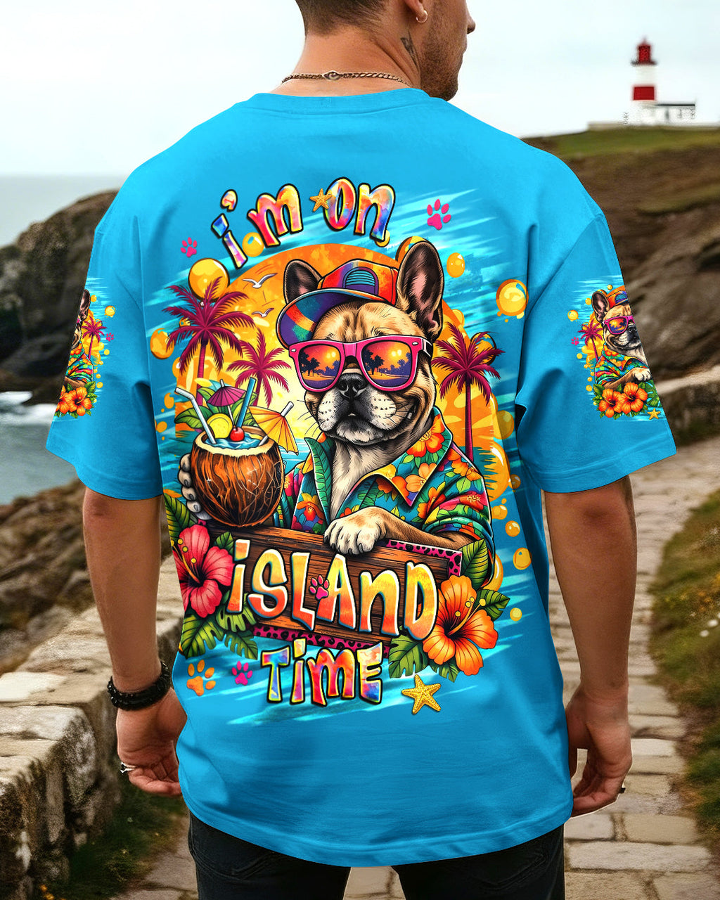 I'M ON ISLAND TIME FRENCH BULLDOG ALL OVER PRINT - TLHG2105262