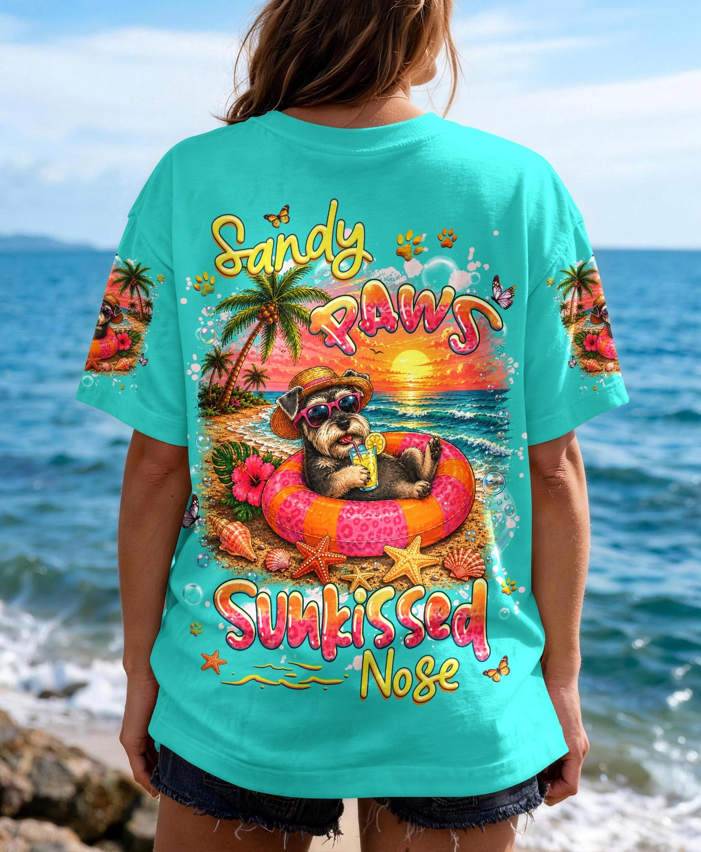 SANDY PAWS SUNKISSED NOSE SCHNAUZER DOG ALL OVER PRINT -  TLHG1905262