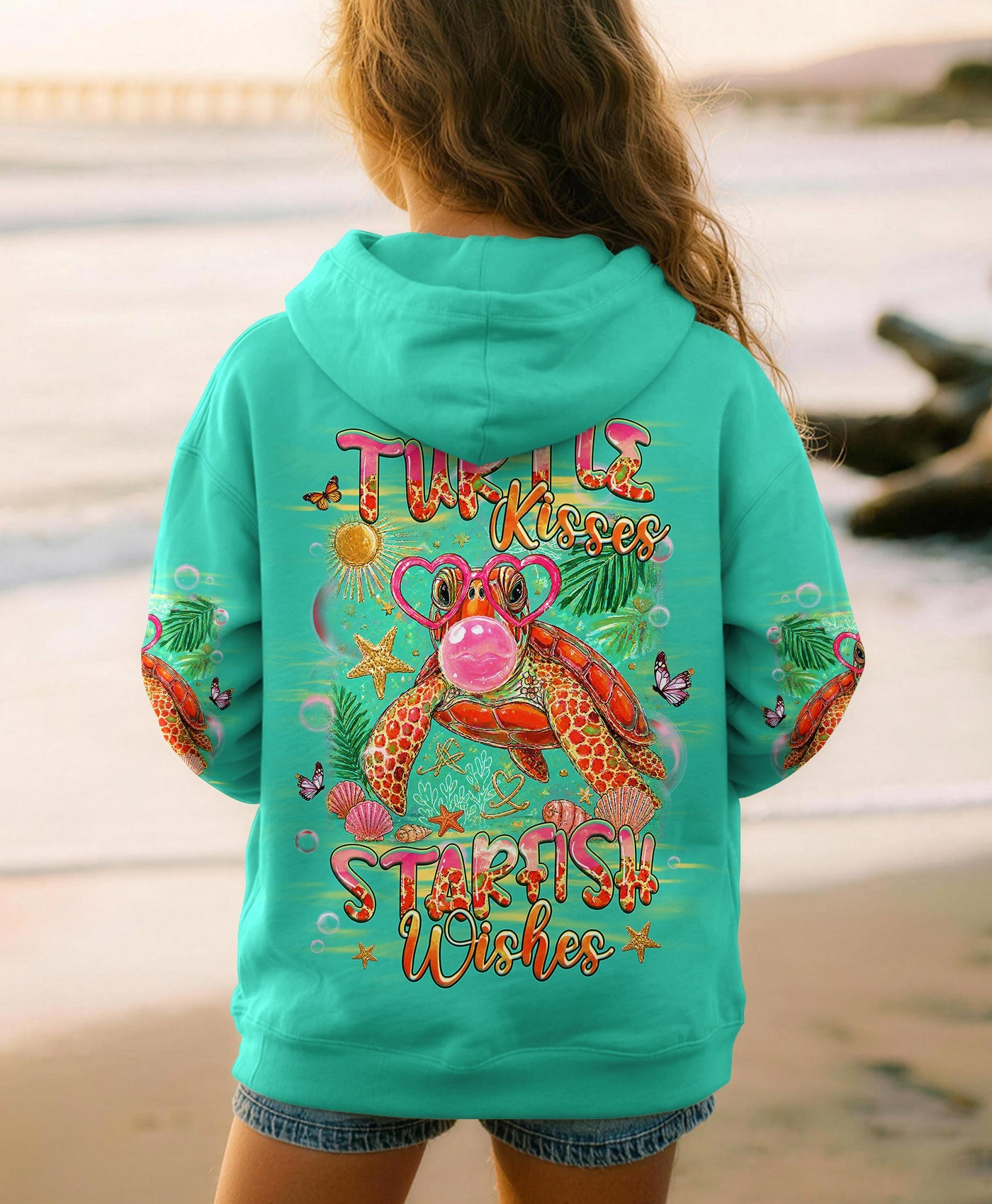 TURTLE KISSES STARFISH WISHES KIDS ALL OVER PRINT - TLHG2605261