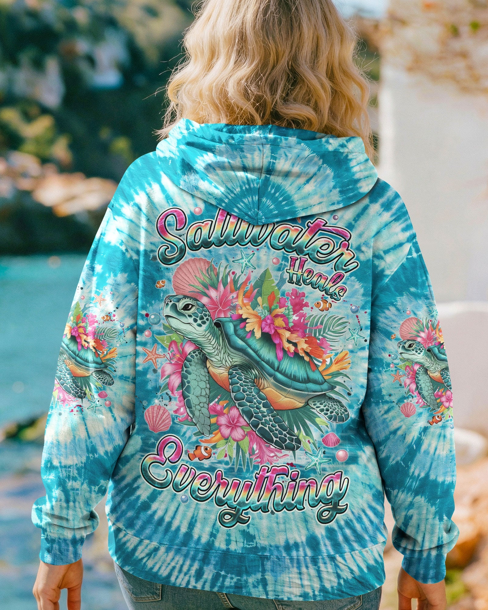 SALTWATER HEALS EVERYTHING TURTLE ALL OVER PRINT - TYQY0904261