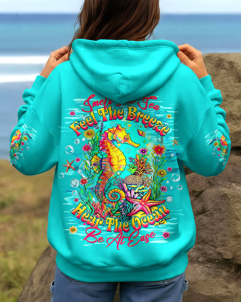 SMELL THE SEA FEEL THE BREEZE SEAHORSE  ALL OVER PRINT - TLHG1206262