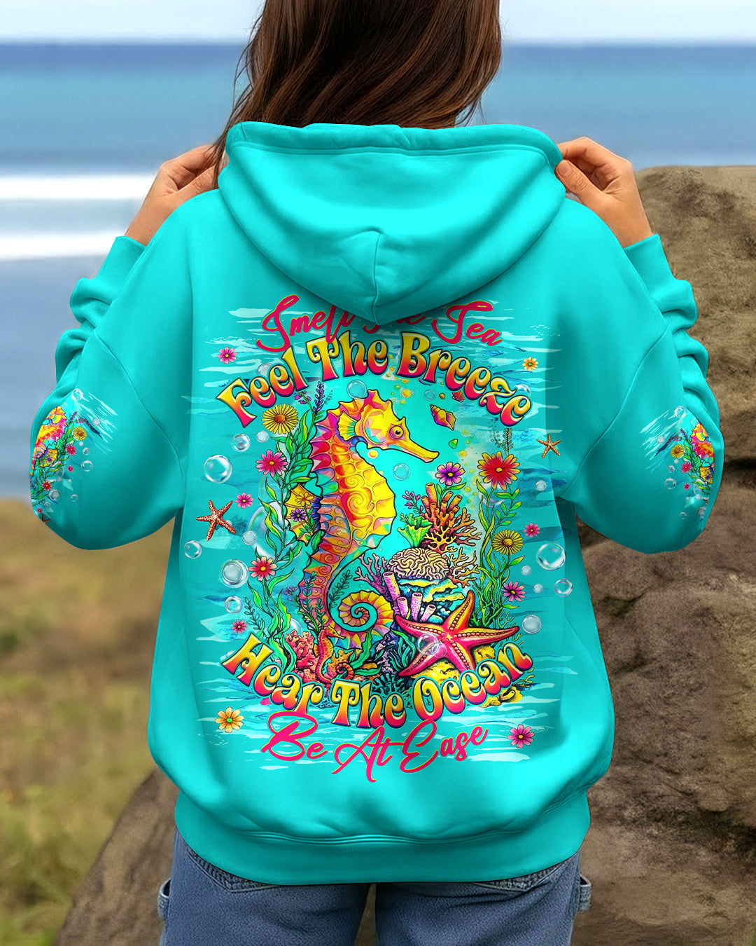SMELL THE SEA FEEL THE BREEZE SEAHORSE  ALL OVER PRINT - TLHG1206262