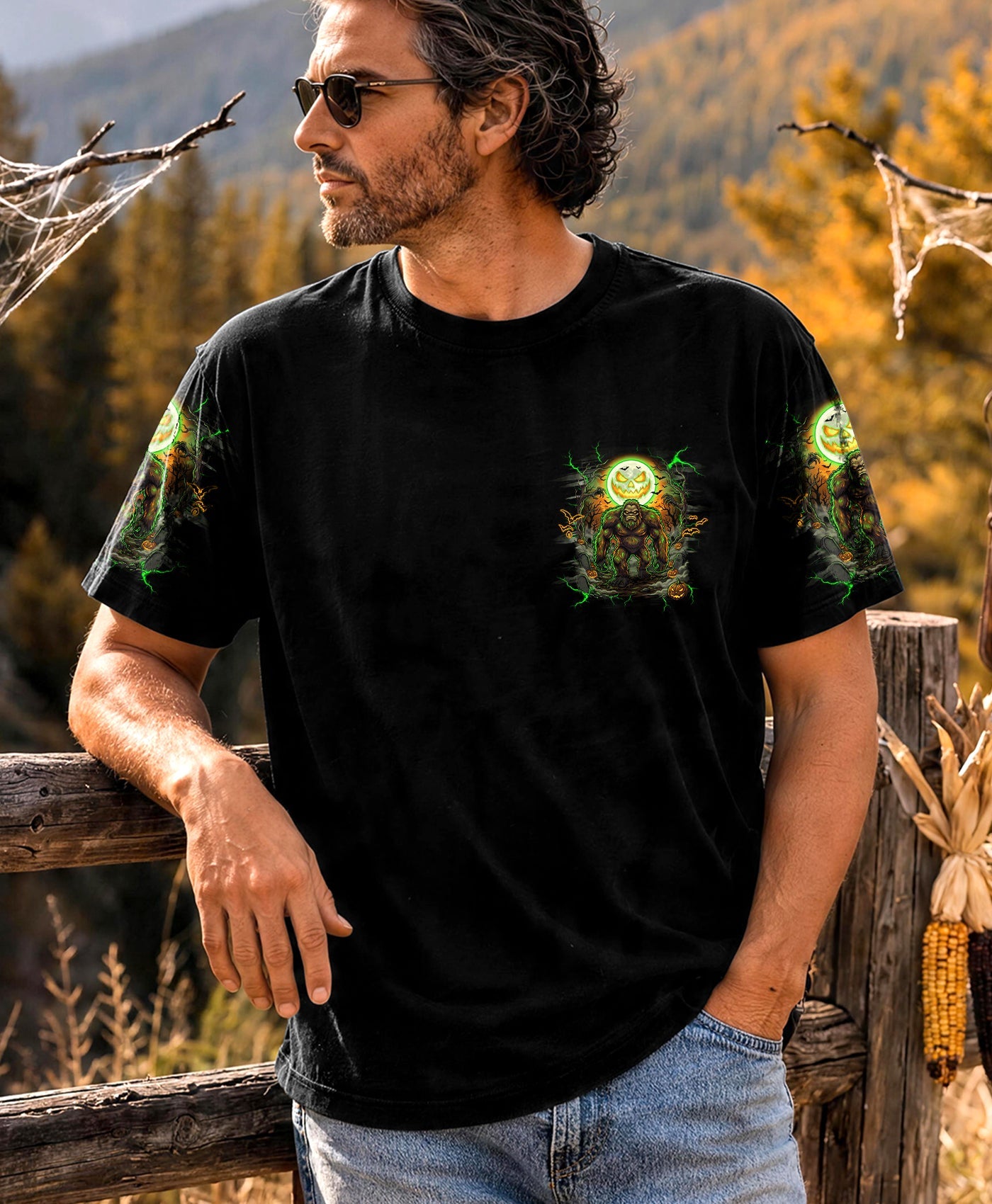 HELLO DARKNESS MY OLD FRIEND BIGFOOT HALLOWEEN ALL OVER PRINT  - TLHG2007263