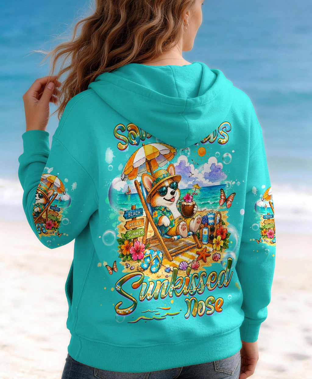 SANDY PAWS SUNKISSED NOSE CORGI DOG ALL OVER PRINT - TLHG0505261
