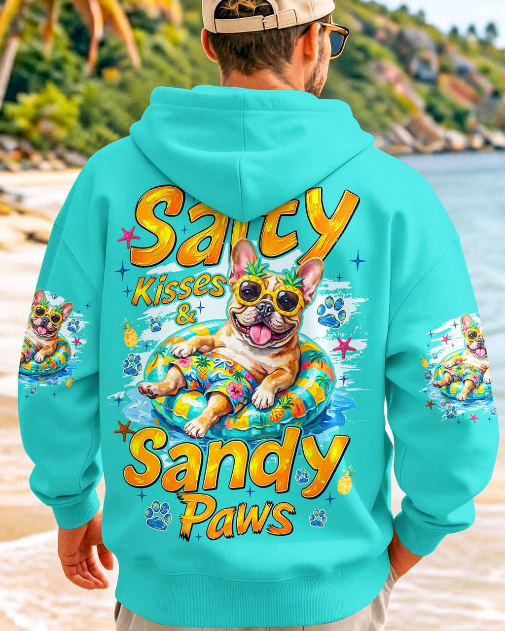 SALTY KISSES AND SANDY PAWS FRENCH BULLDOG ALL OVER PRINT - TYQY2905262