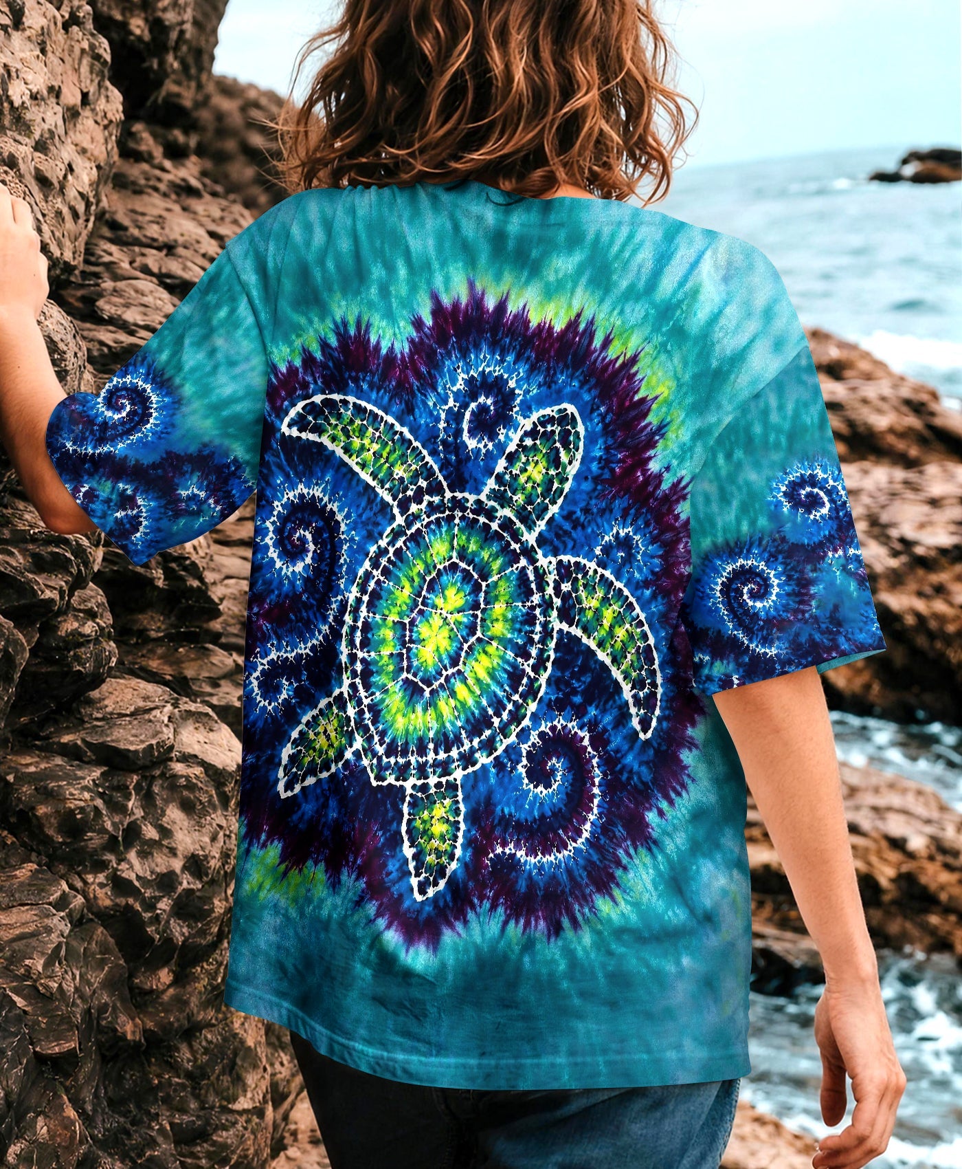 SEA TURTLE WAVES SWIRL ALL OVER PRINT - TLHG1805263
