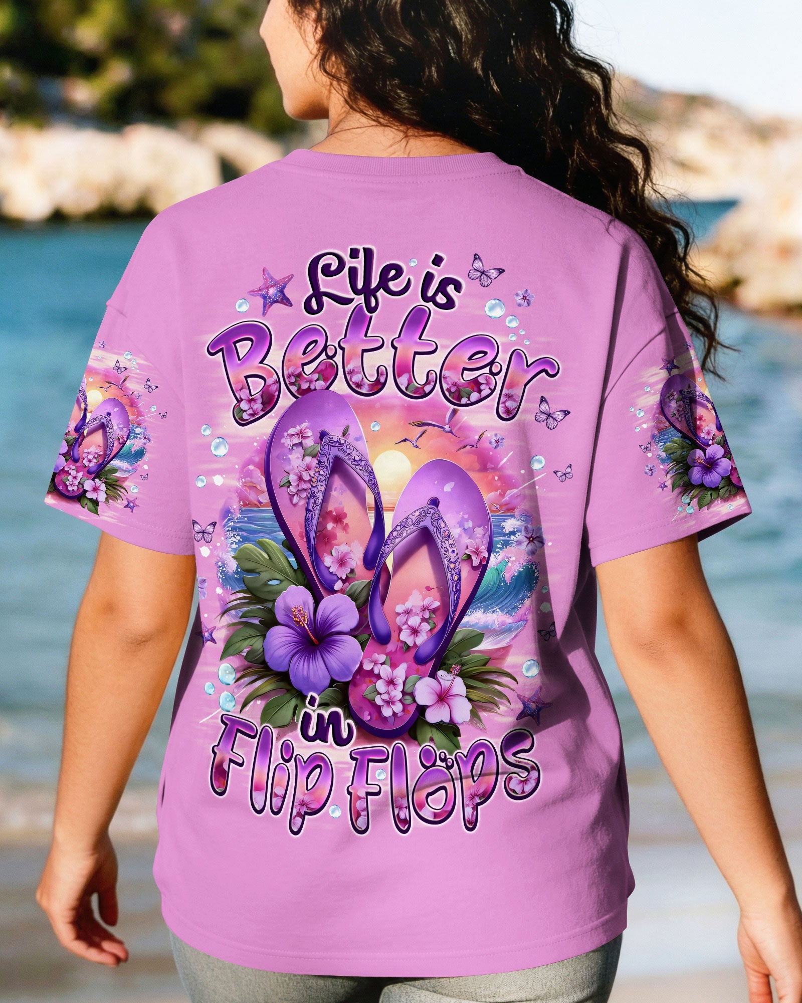 LIFE IS BETTER IN FLIP FLOPS ALL OVER PRINT - TYQY0704262