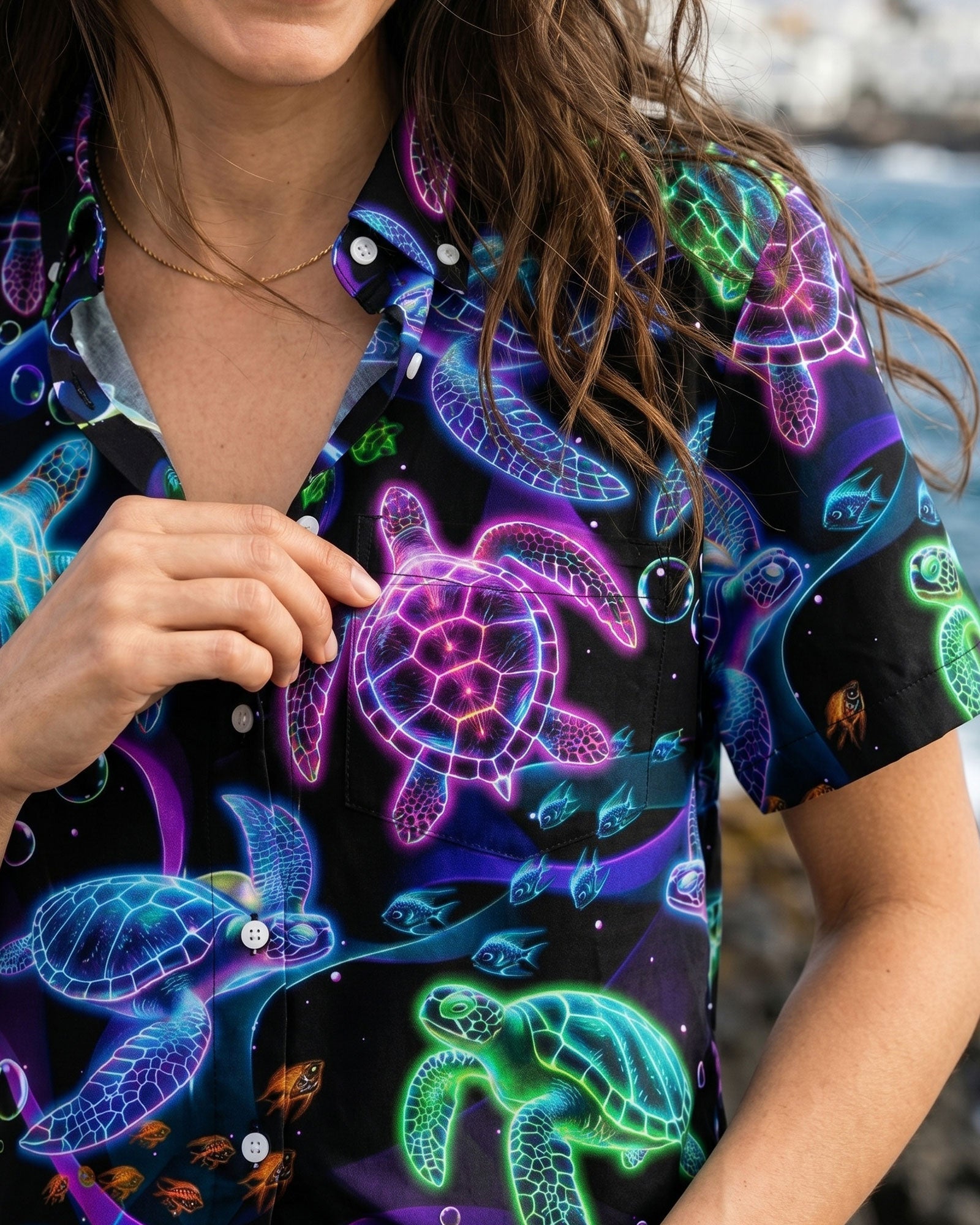 SEA TURTLES BUTTON-DOWN COLLAR SHIRT - TYQY0806261