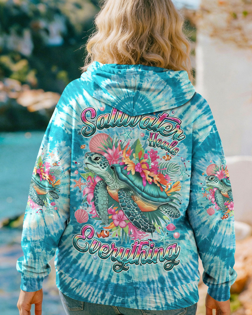 SALTWATER HEALS EVERYTHING TURTLE ALL OVER PRINT - TYQY0904261