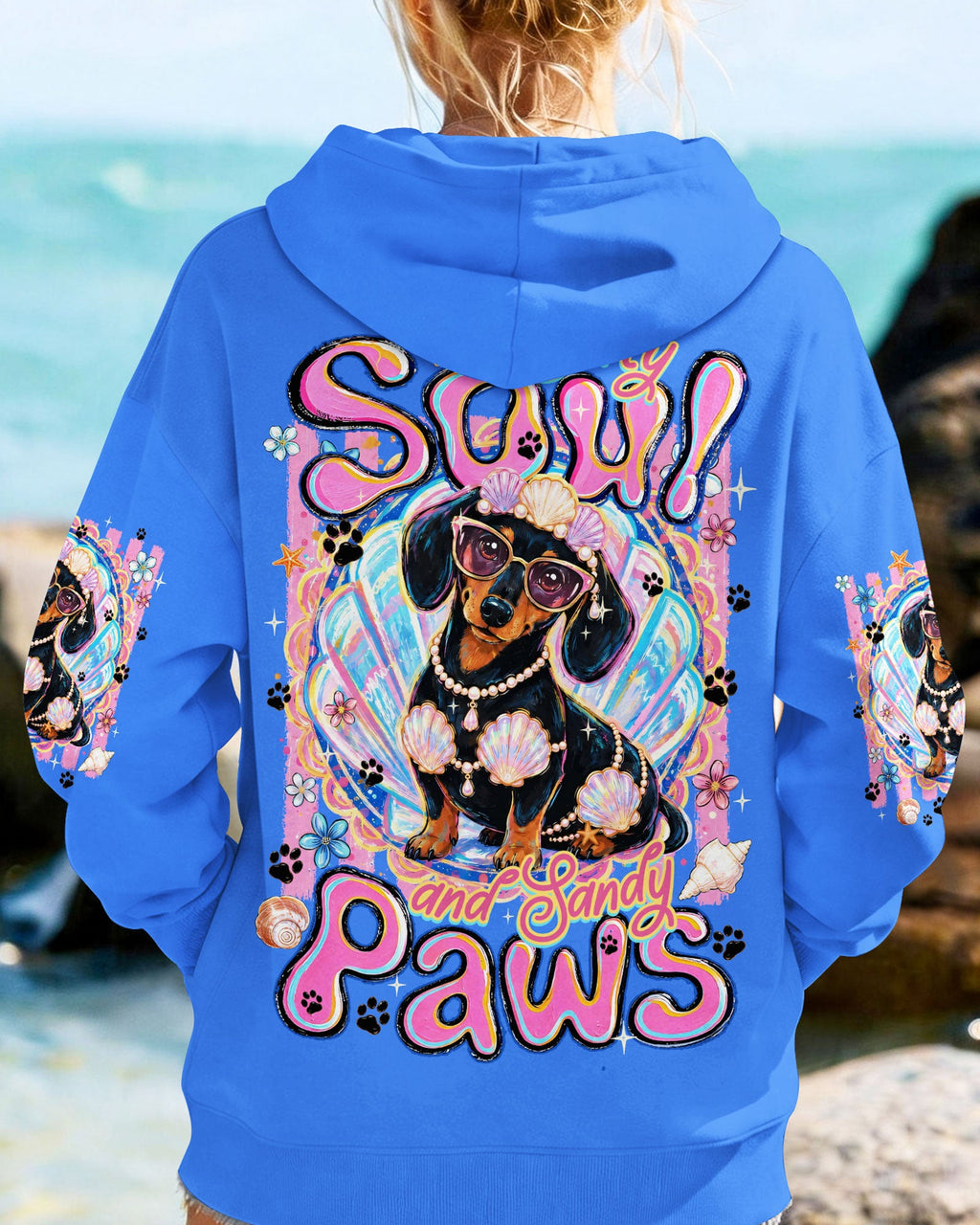 SALTY SOUL AND SANDY PAWS DACHSHUND DOG ALL OVER PRINT - TYQY0506263