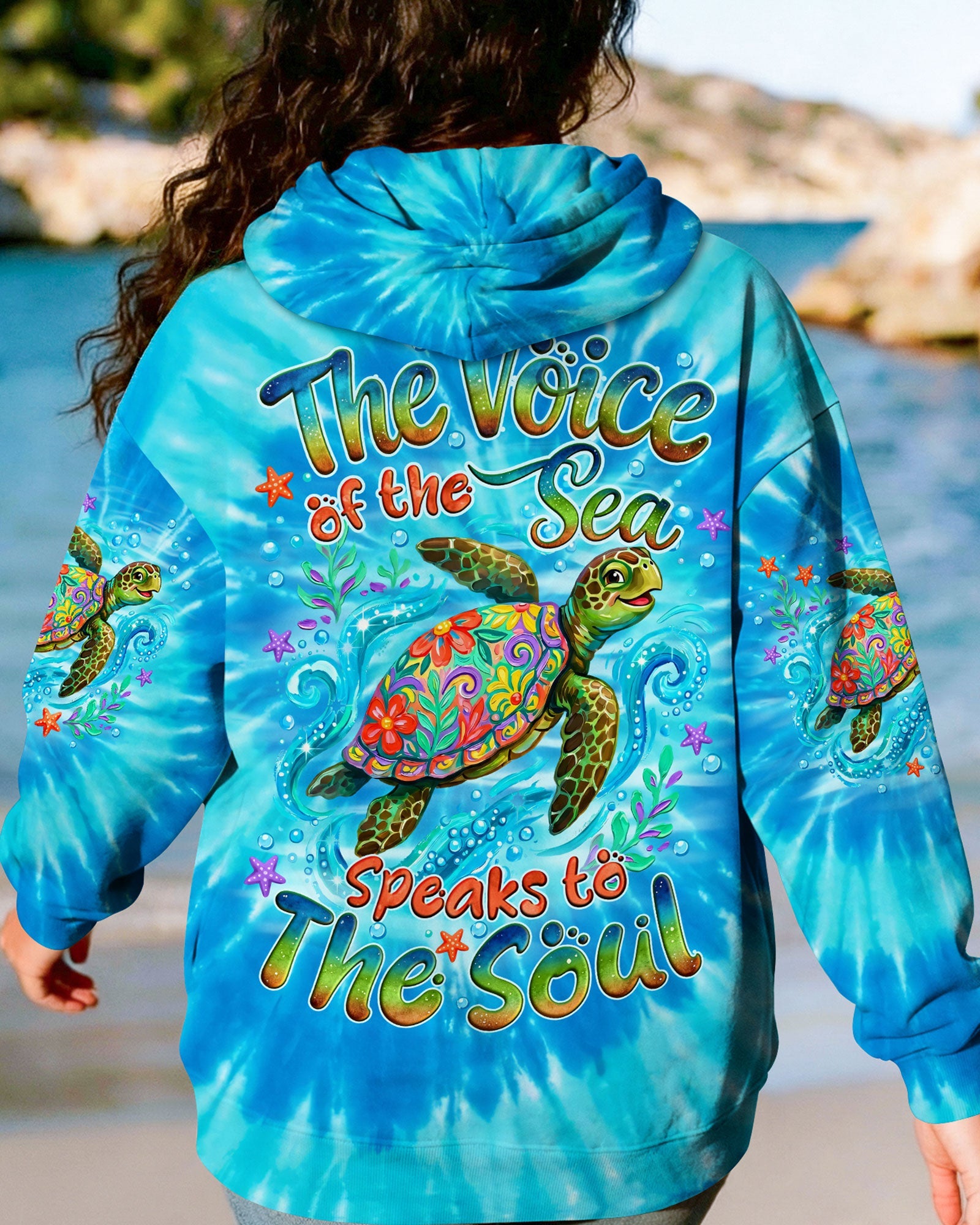THE VOICE OF THE SEA SPEAKS TO THE SOUL TURTLE ALL OVER PRINT - TYQY2404263