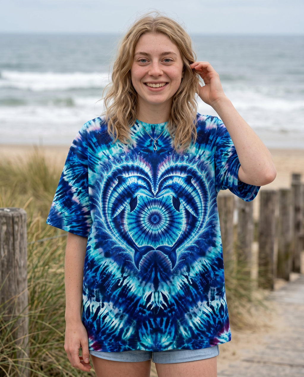 DOLPHIN HEART SWIRL ALL OVER PRINT - KMTM0505261