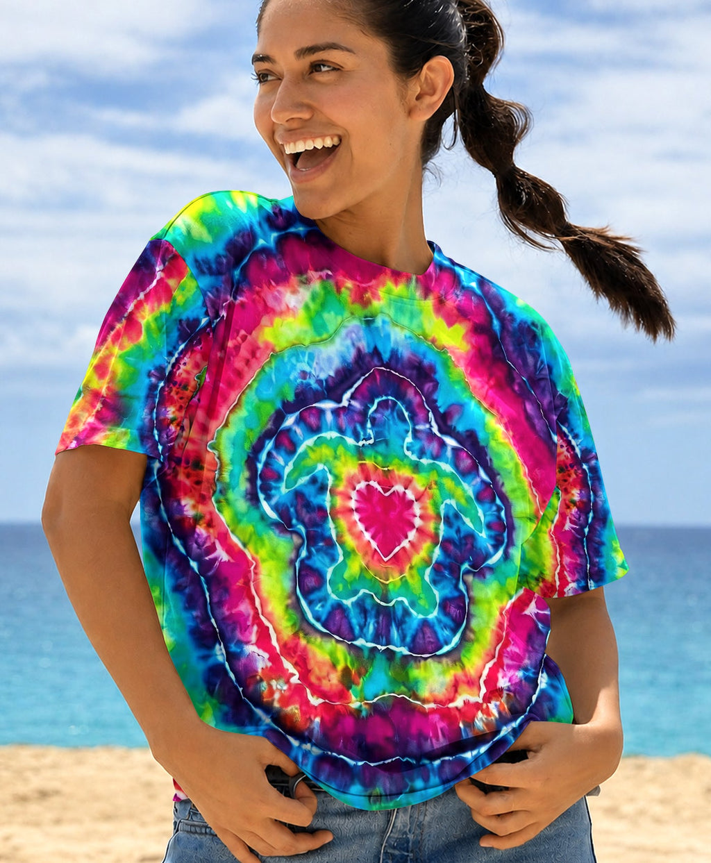 SEA TURTLE COLORFUL SWIRL ALL OVER PRINT - TLHG2606265