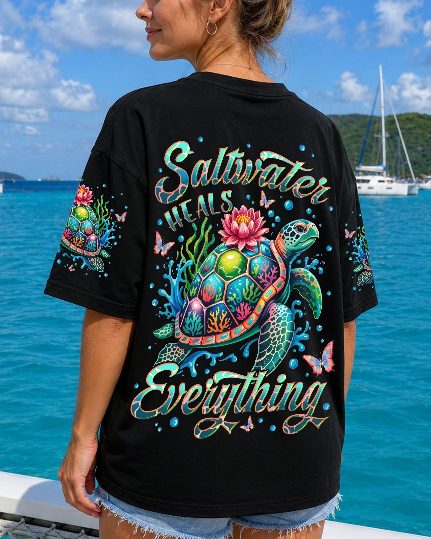 SALTWATER HEALS EVERYTHING TURTLE ALL OVER PRINT - TYLN1506262
