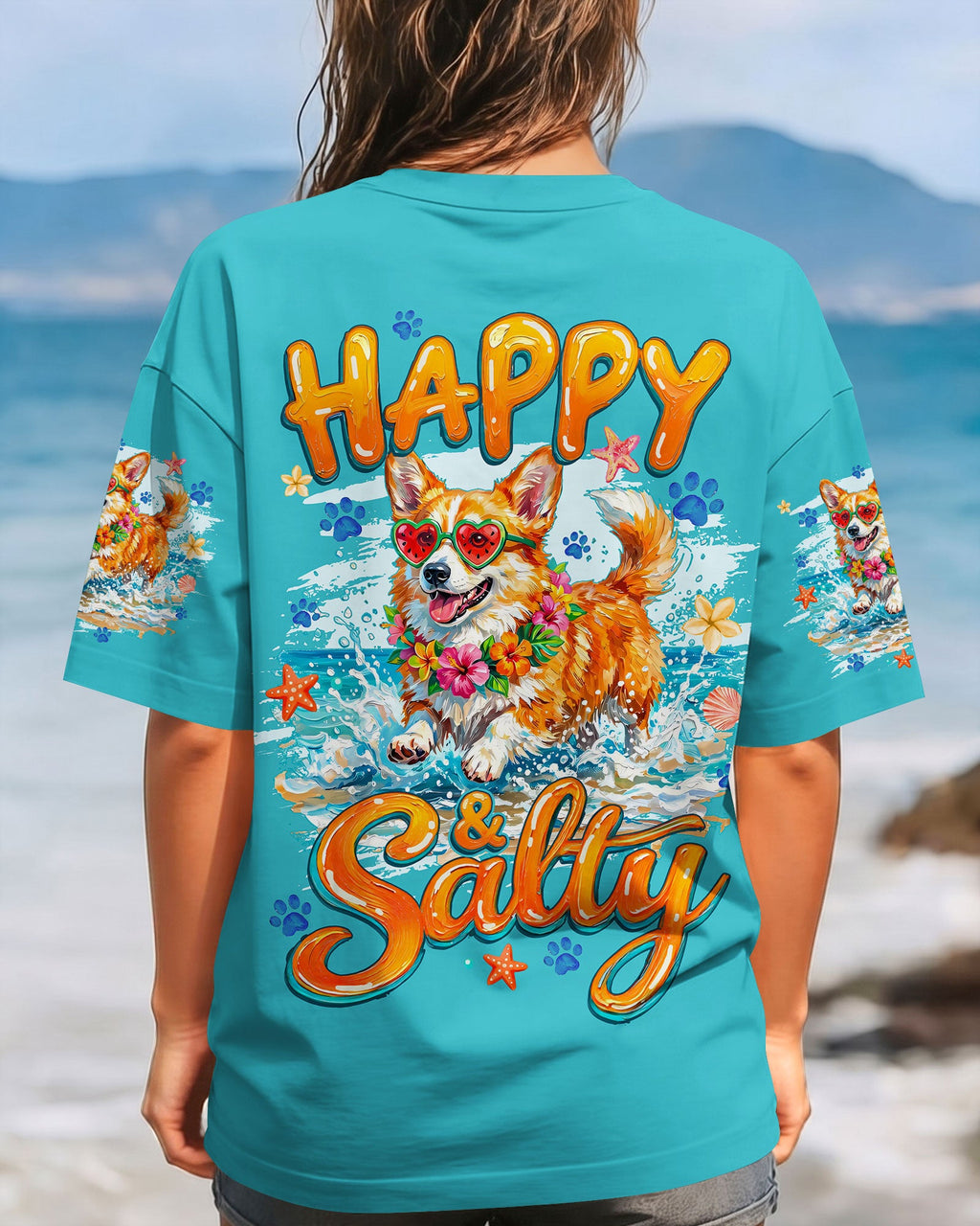 HAPPY AND SALTY CORGI DOG ALL OVER PRINT - TYQY2205261