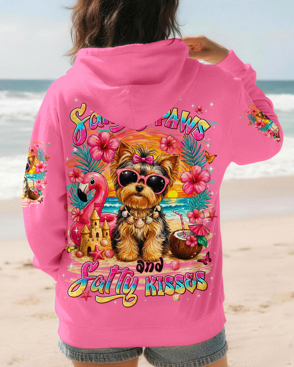 SANDY PAWS AND SALTY KISSES YORKSHIRE TERRIER DOG ALL OVER PRINT - TYLN2605261