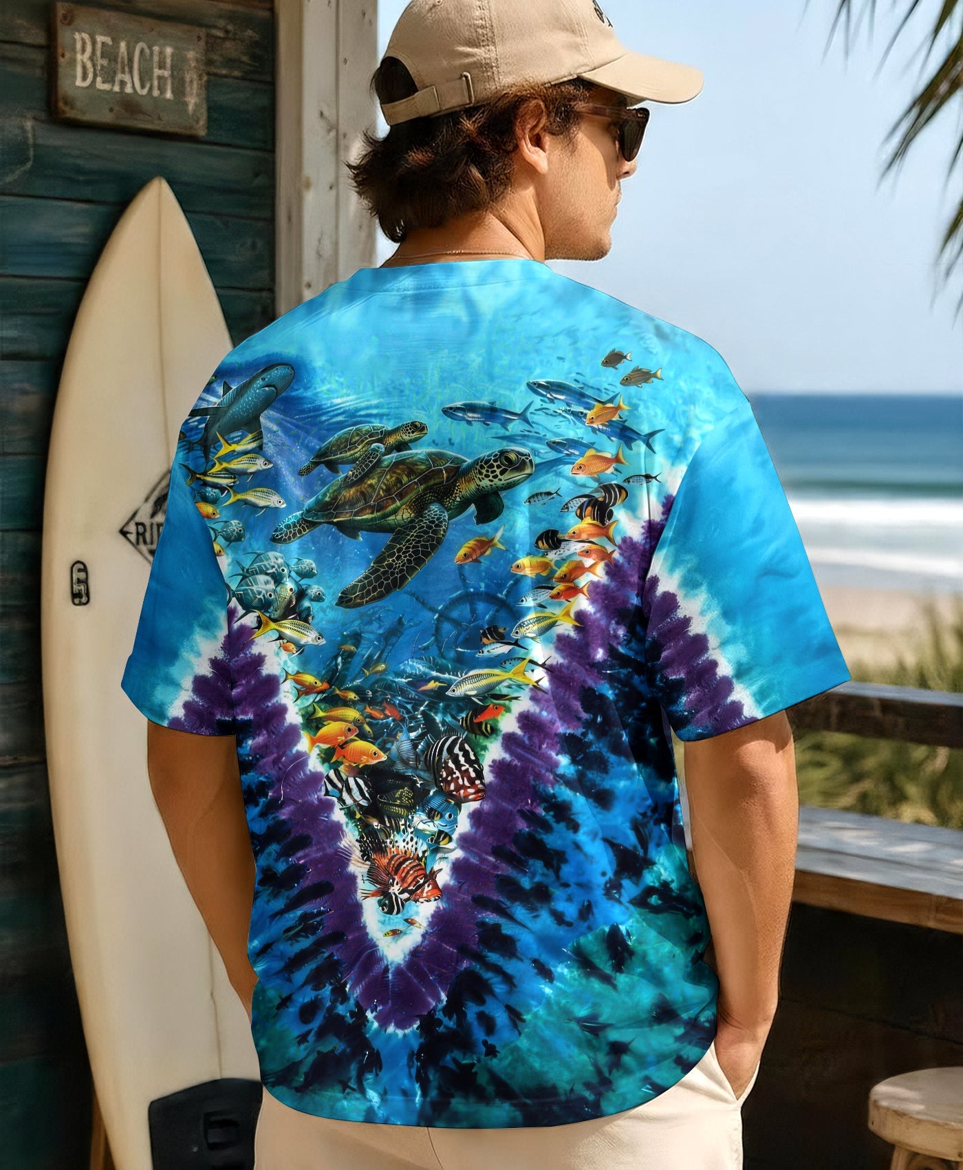 TURTLES UNDERSEA V PATTERN  ALL OVER PRINT - TLHG1006262