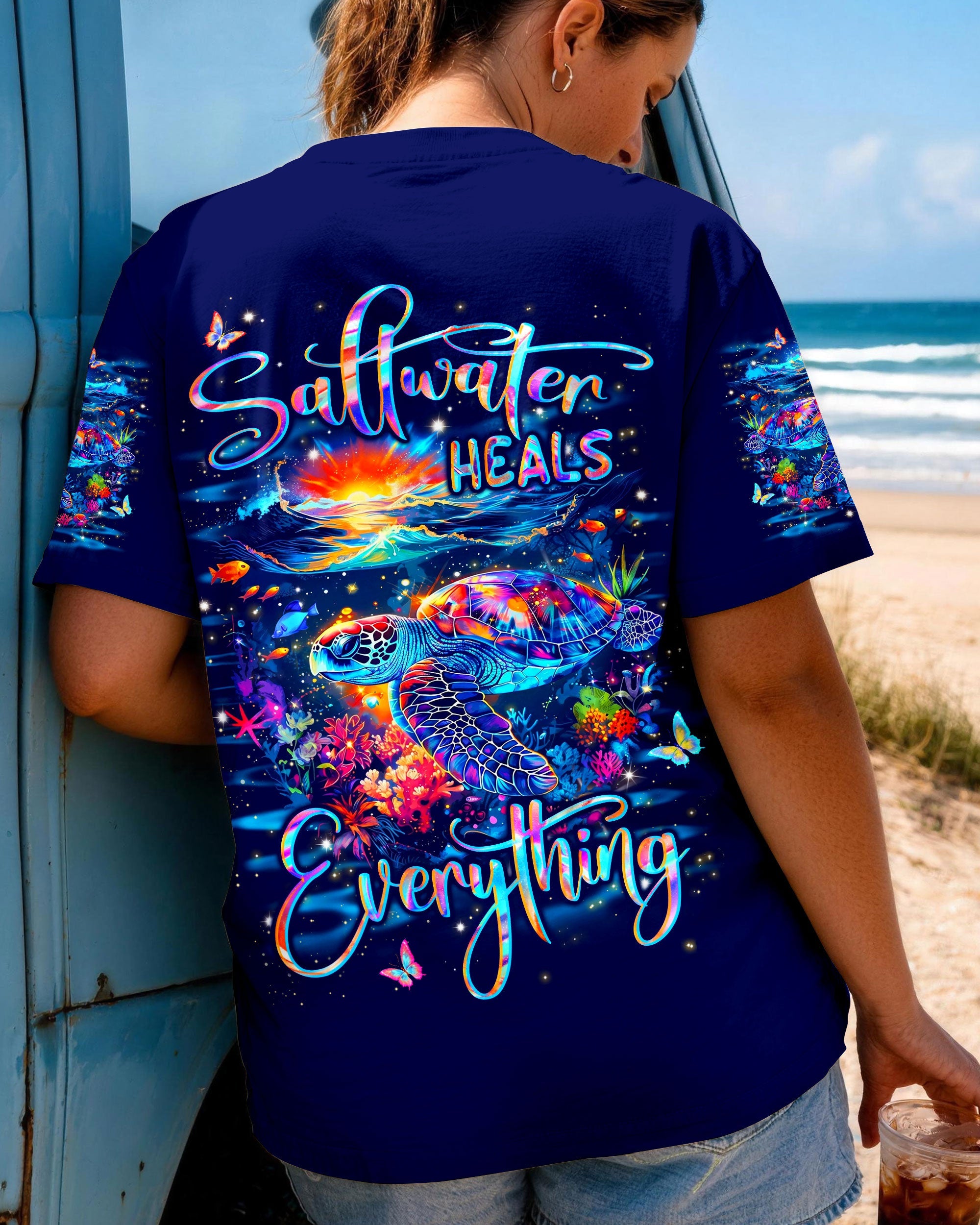 SALTWATER HEALS EVERYTHING TURTLE ALL OVER PRINT - TYLN0207262
