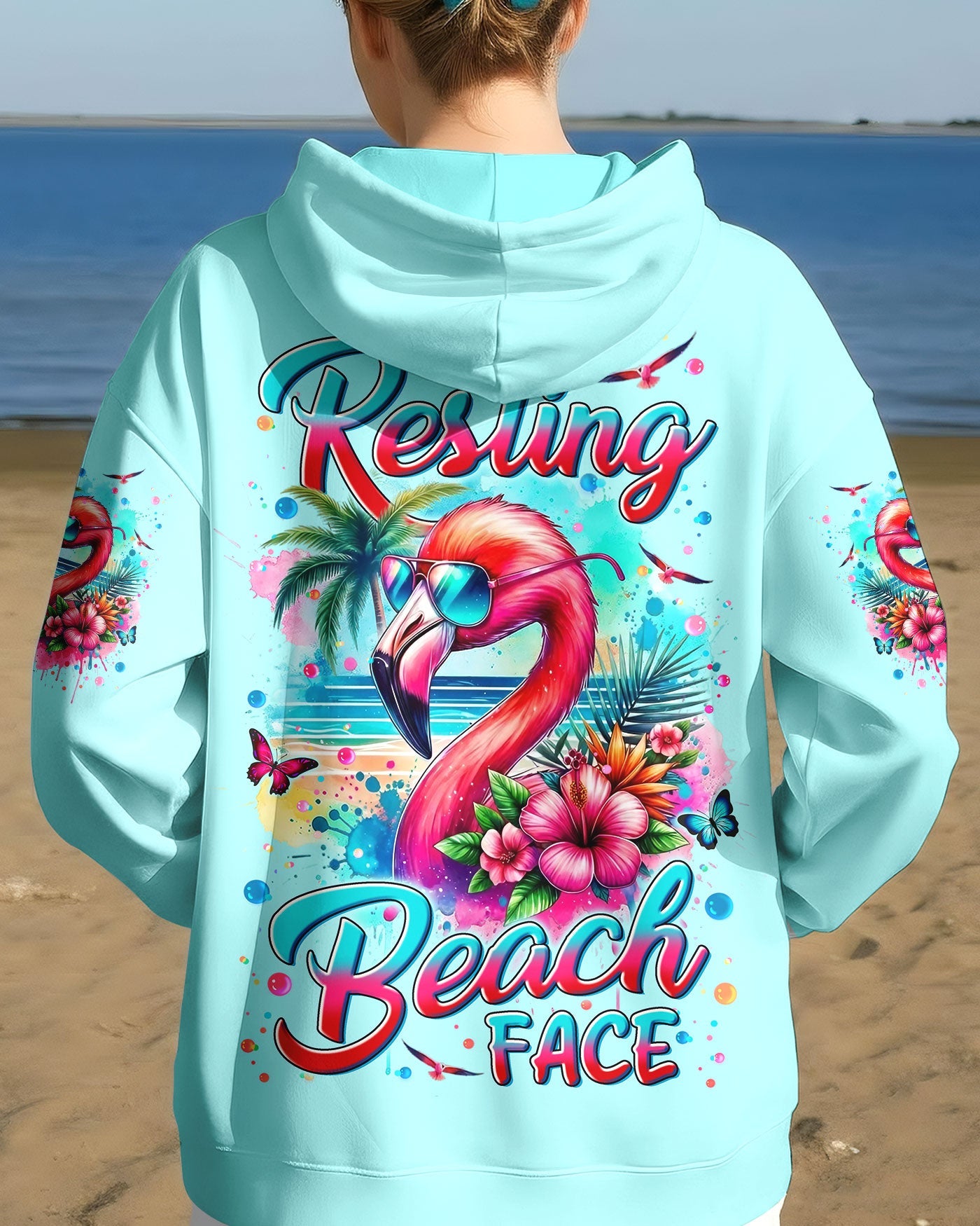 RESTING BEACH FACE FLAMINGO ALL OVER PRINT - TYLN0904262