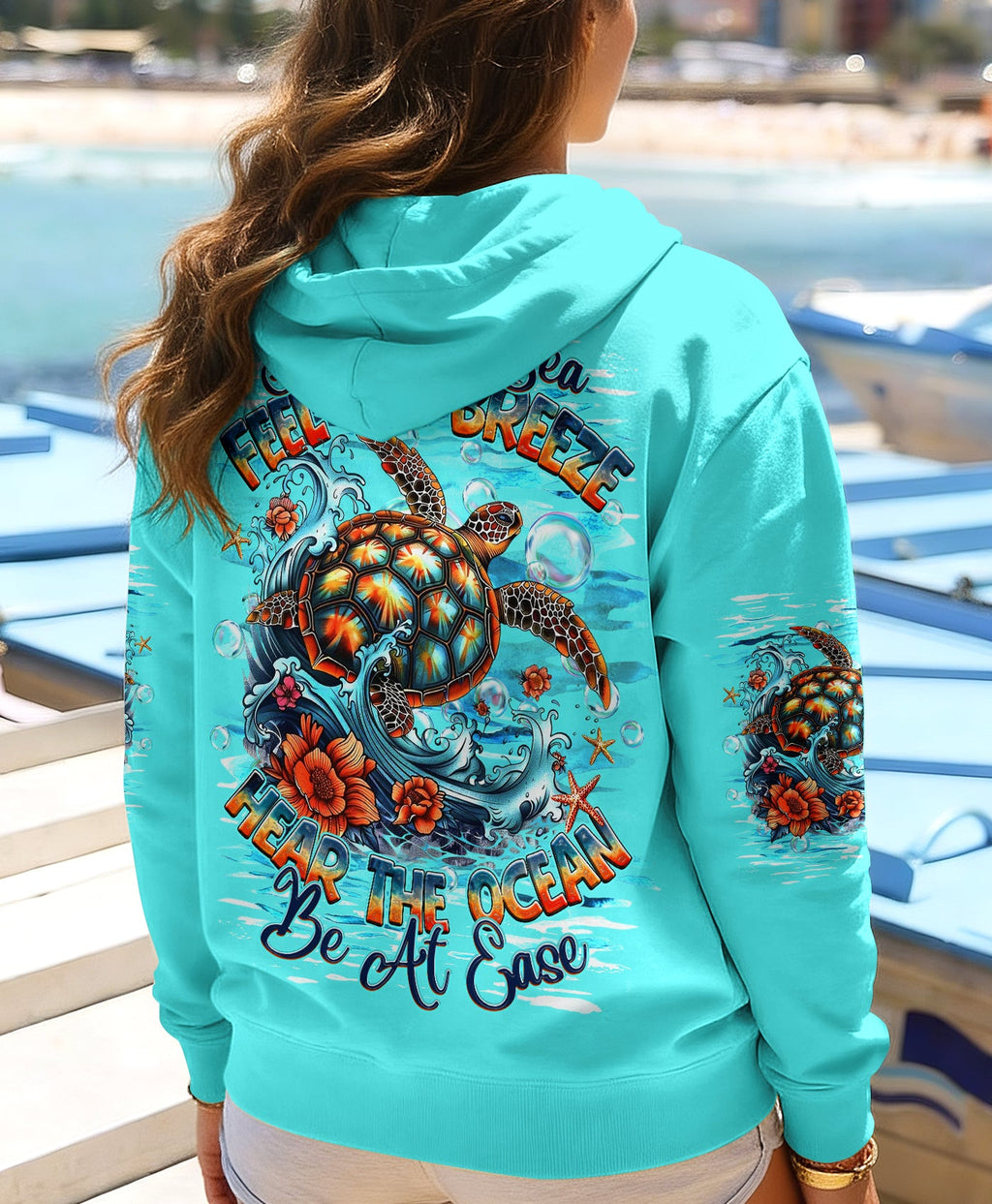 SMELL THE SEA FEEL THE BREEZE TURTLE  ALL OVER PRINT   - TLHG0406263