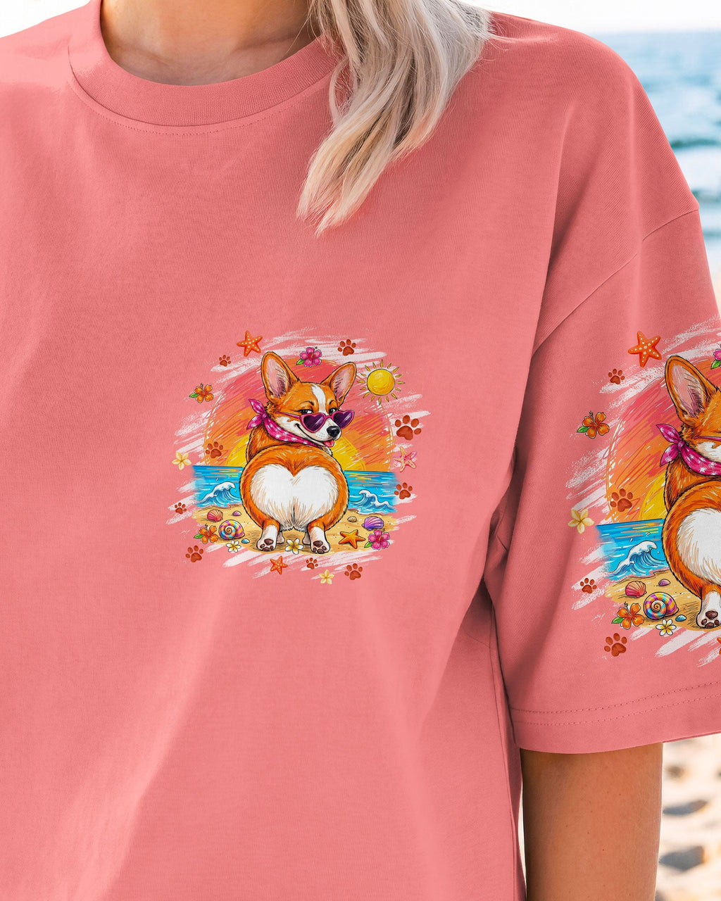 SUN'S OUT BUNS OUT CORGI DOG ALL OVER PRINT - TYQY1506262