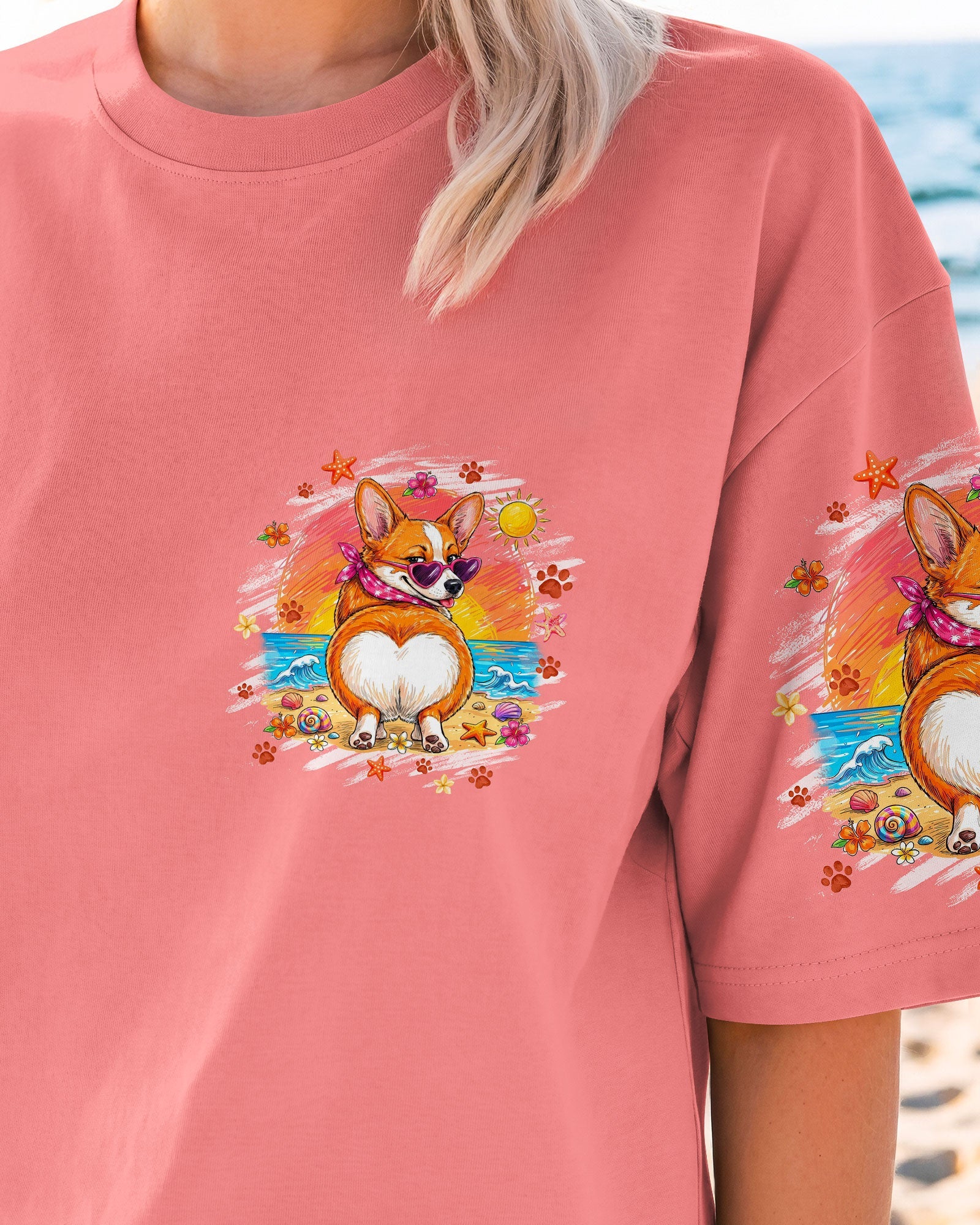 SUN'S OUT BUNS OUT CORGI DOG ALL OVER PRINT - TYQY1506262