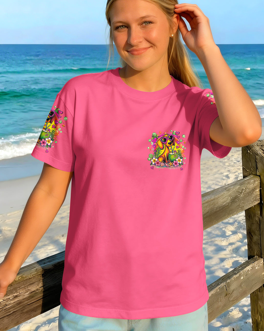 JUST A GIRL WHO LOVES DACHSHUND DOG ALL OVER PRINT - TLHG0405265