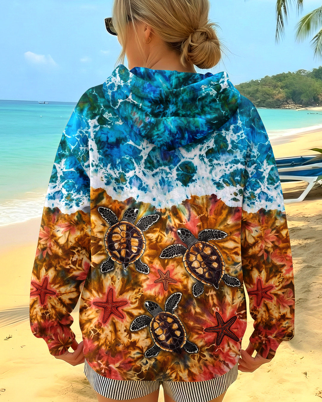 SEA TURTLE SALTY WAVES ALL OVER PRINT - TLHG1404262