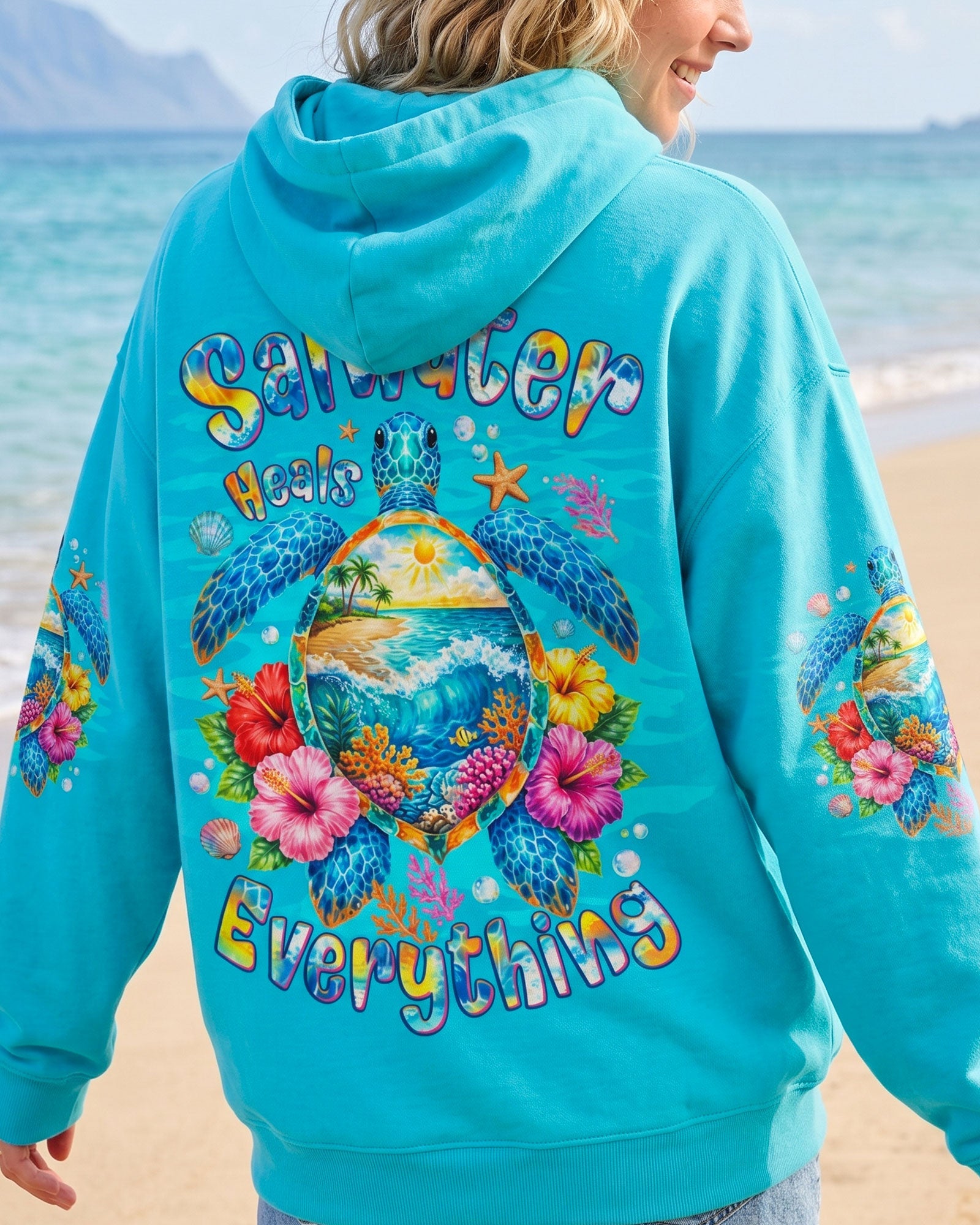 SALTWATER HEALS EVERYTHING TURTLE ALL OVER PRINT - TYQY0707262