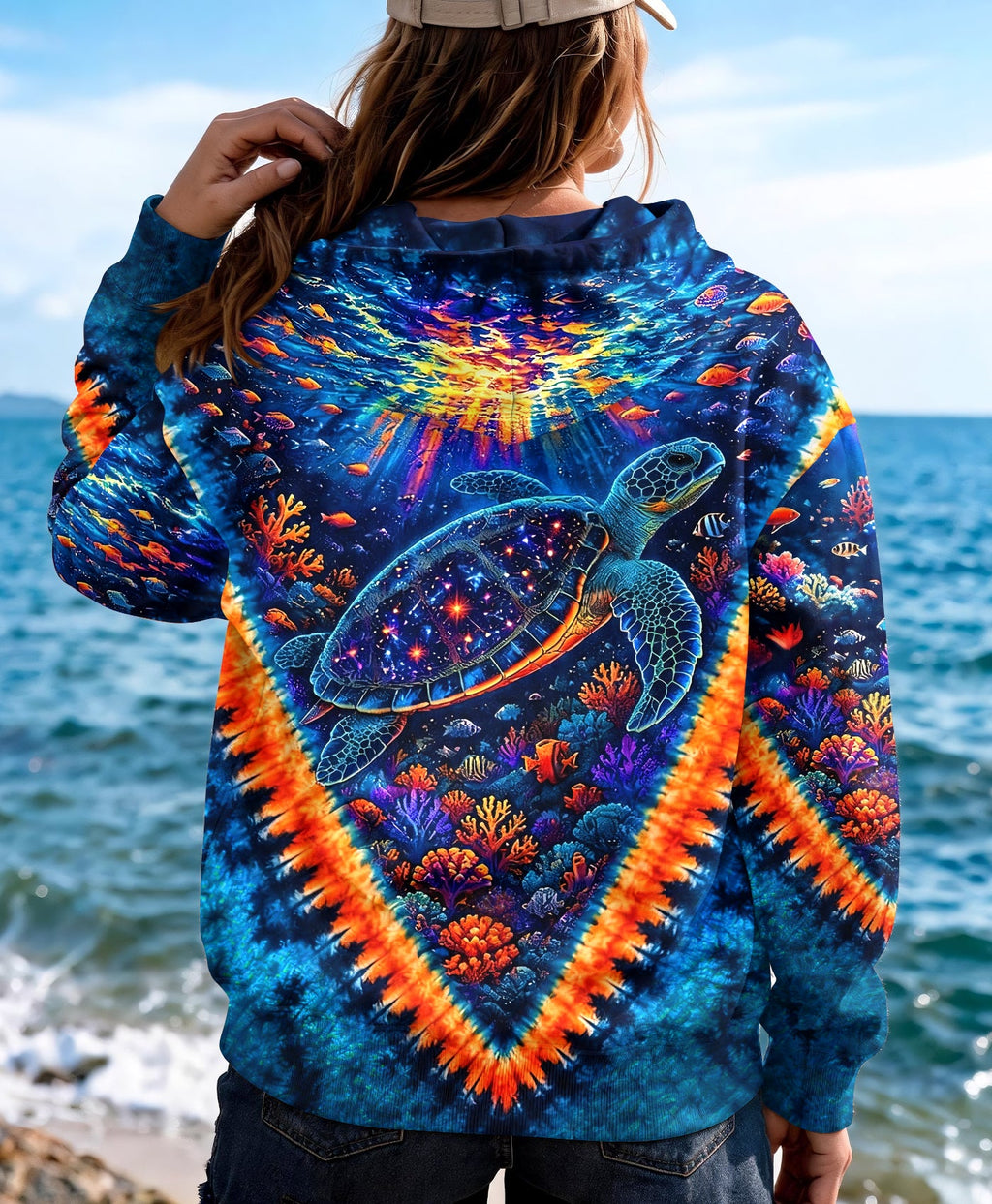 TURTLES UNDERSEA V PATTERN  ALL OVER PRINT - TLHG0306261