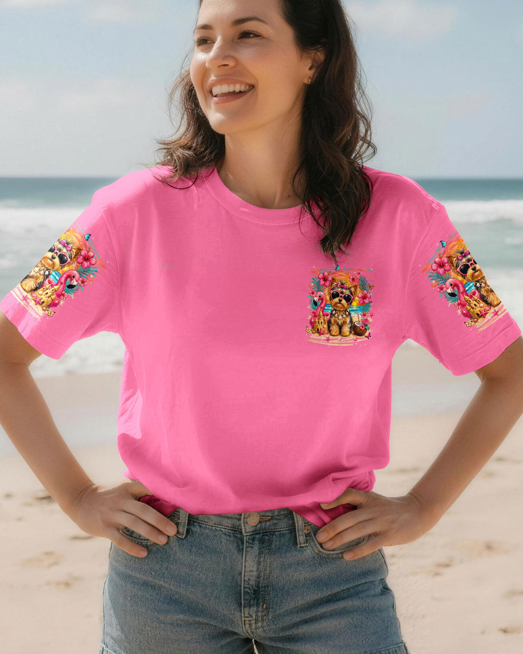 SANDY PAWS AND SALTY KISSES YORKSHIRE TERRIER DOG ALL OVER PRINT - TYLN2605261