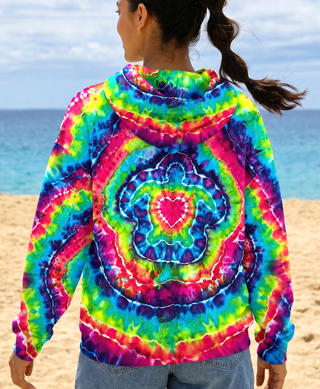 SEA TURTLE COLORFUL SWIRL ALL OVER PRINT - TLHG2606265