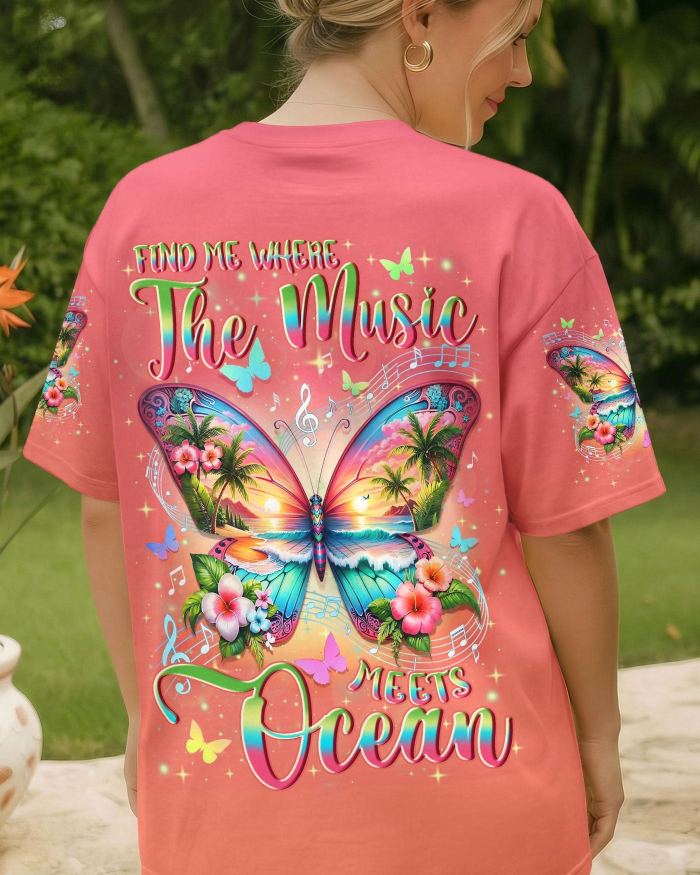 FIND ME WHERE THE MUSIC MEETS THE OCEAN BUTTERFLY ALL OVER PRINT - TYLN0704262